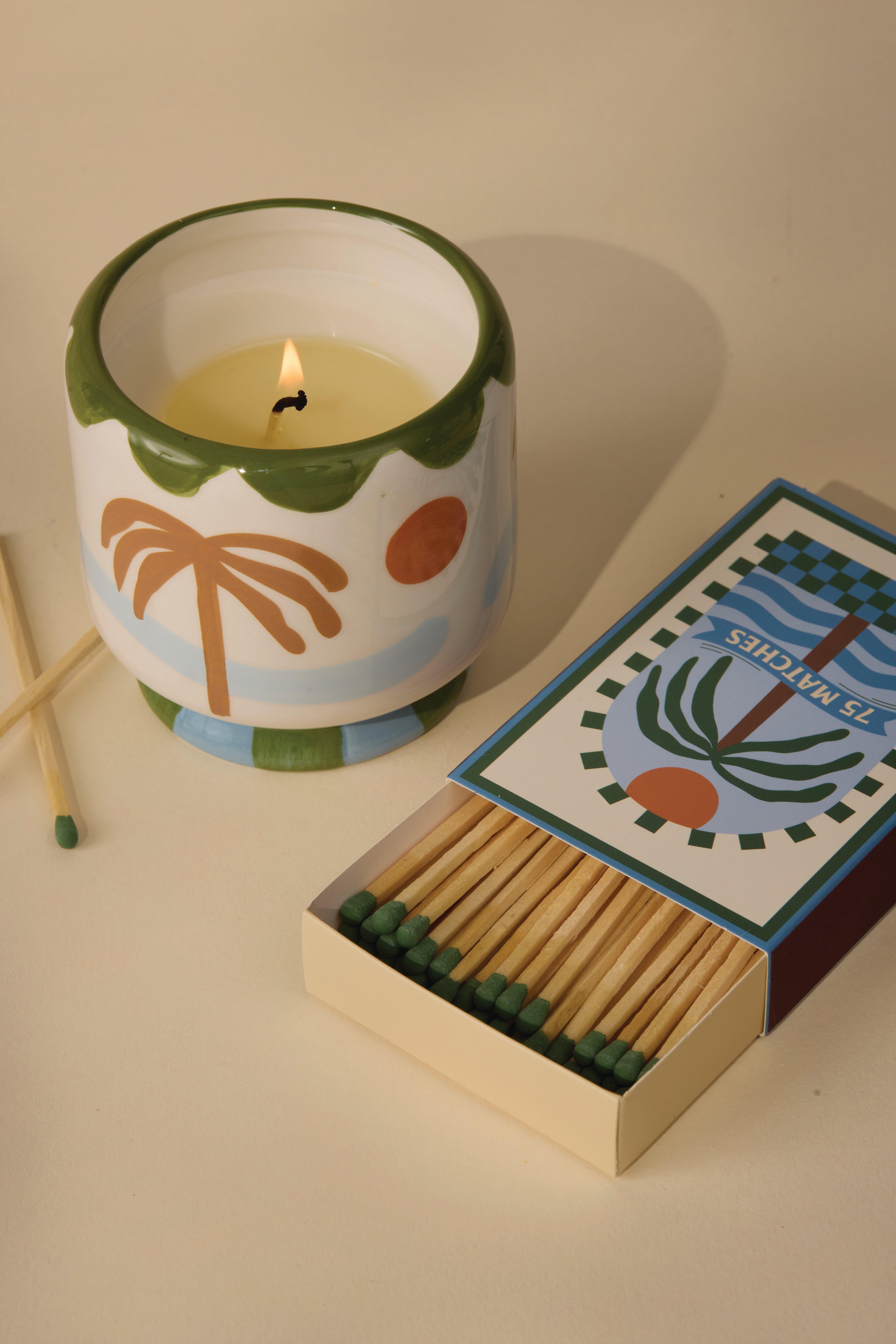 Adopo 8 oz./226g Palm Tree Ceramic Candle - Lush Palms Boxed ,Multicolour, A322_129, large image number 3