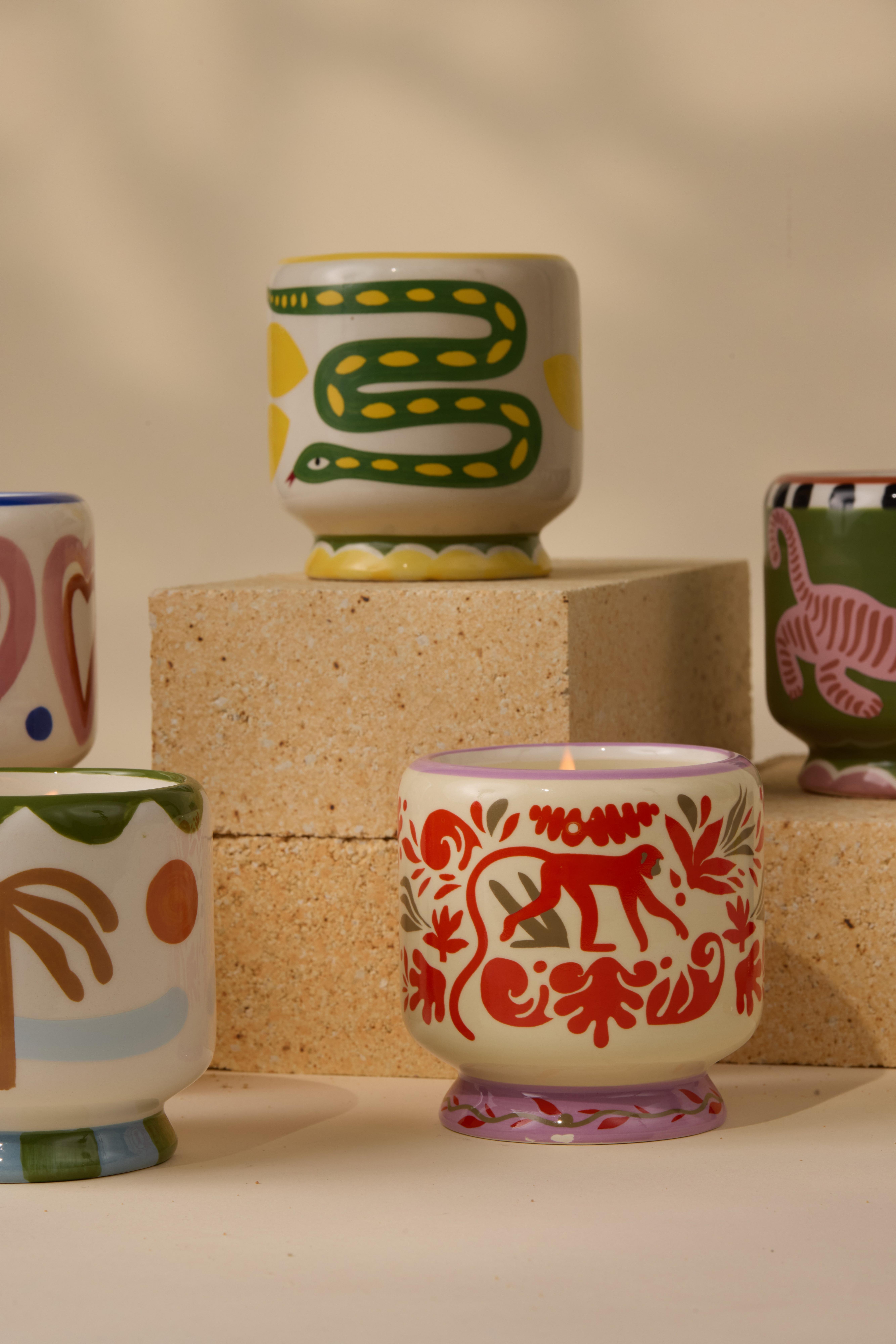 Adopo 8 oz./226g Palm Tree Ceramic Candle - Lush Palms Boxed ,Multicolour, A322_129, large image number 4