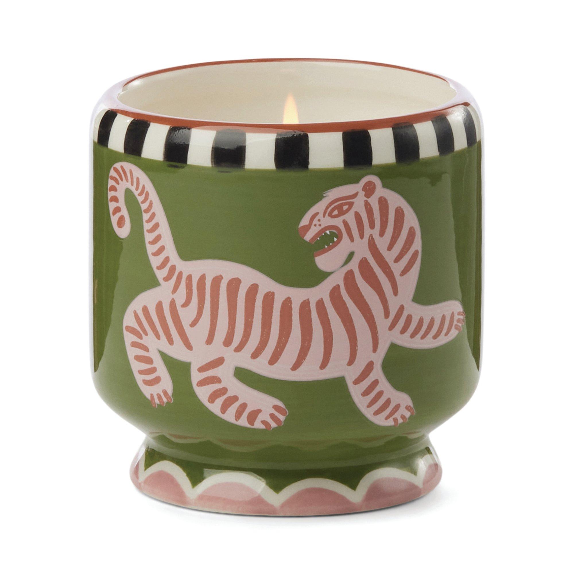 Adopo 8 oz./226g Tiger Ceramic Candle - Black Cedar & Fig Boxed ,Multicolour, A322_06EU, large image number 0