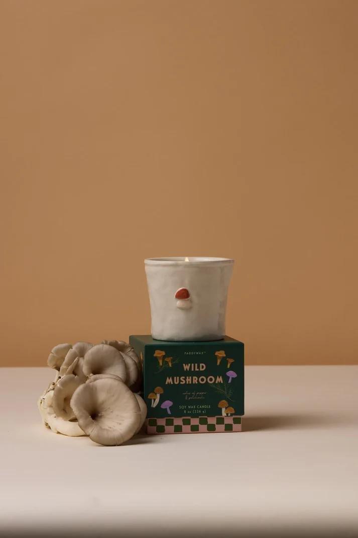 Beige Wild Mushroom Bistro 8Oz/226G Ceramic Candle, Urban Outfitters X Little Birdy, A322_136, medium