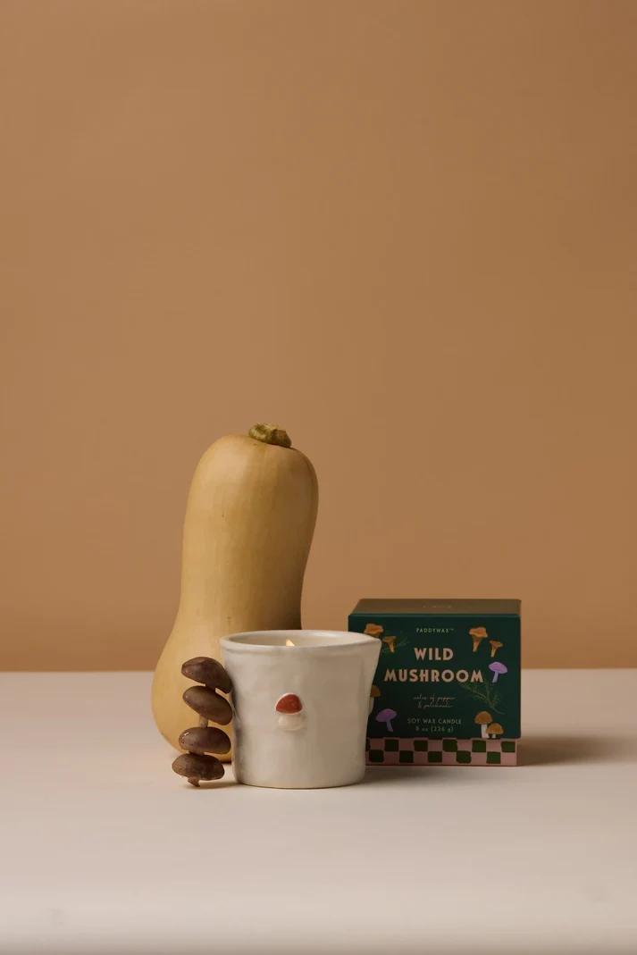 Beige Wild Mushroom Bistro 8Oz/226G Ceramic Candle, Urban Outfitters X Little Birdy, A322_136, large image number 2