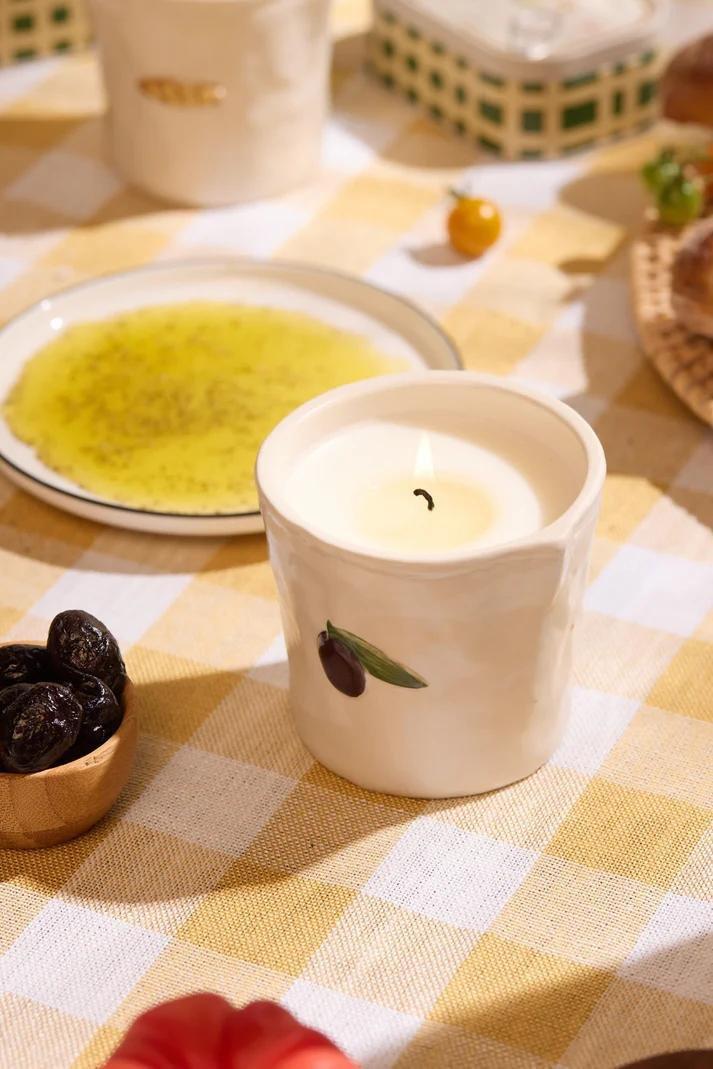 Beige Fig & Olive Bistro 8Oz/226G Ceramic Candle, Urban Outfitters X Little Birdy, A322_140, large image number 1