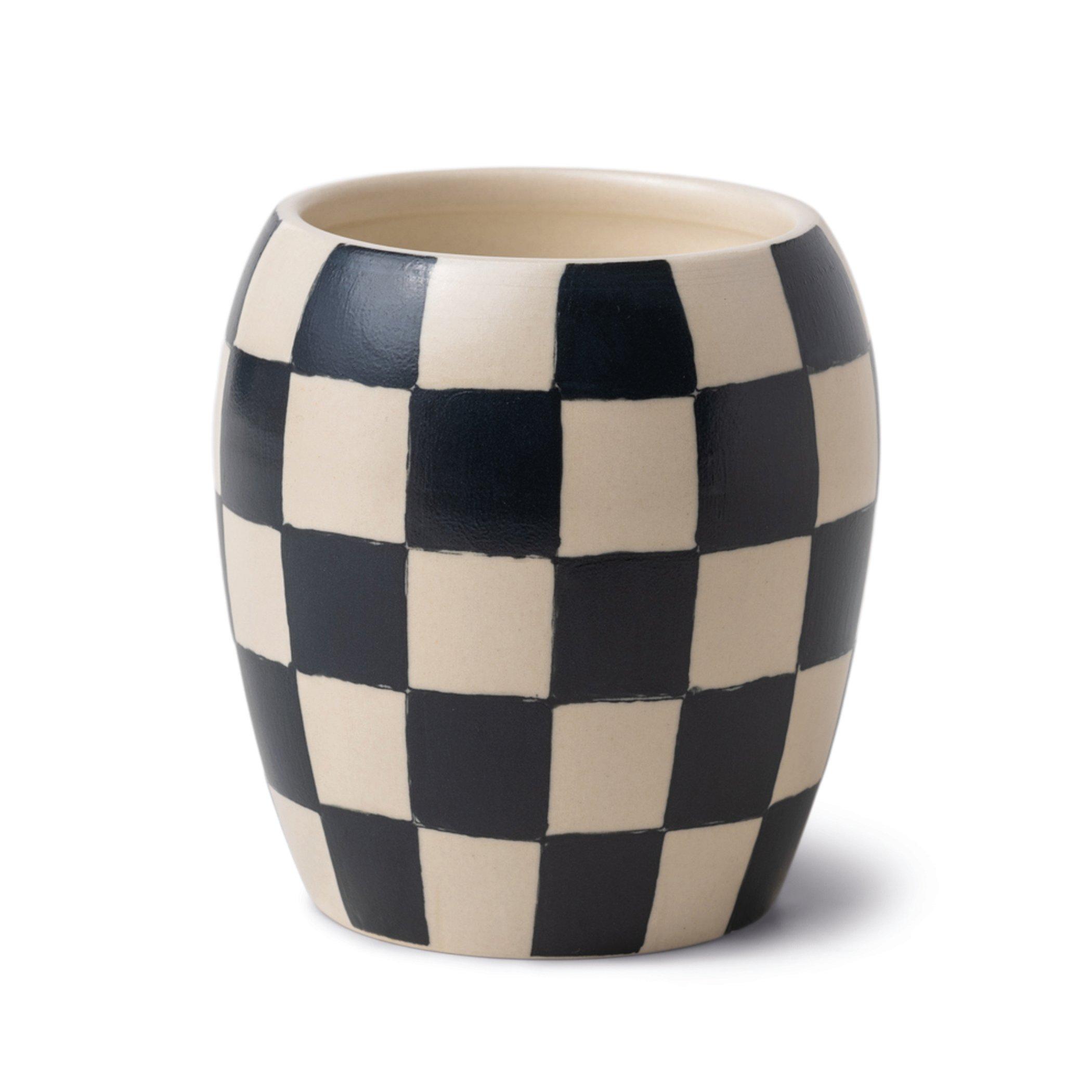 Multicolor Checkmate 311G Black Checkered Porcelain Vessel With Dustcover - Black Fig + Olive, A322_110, medium