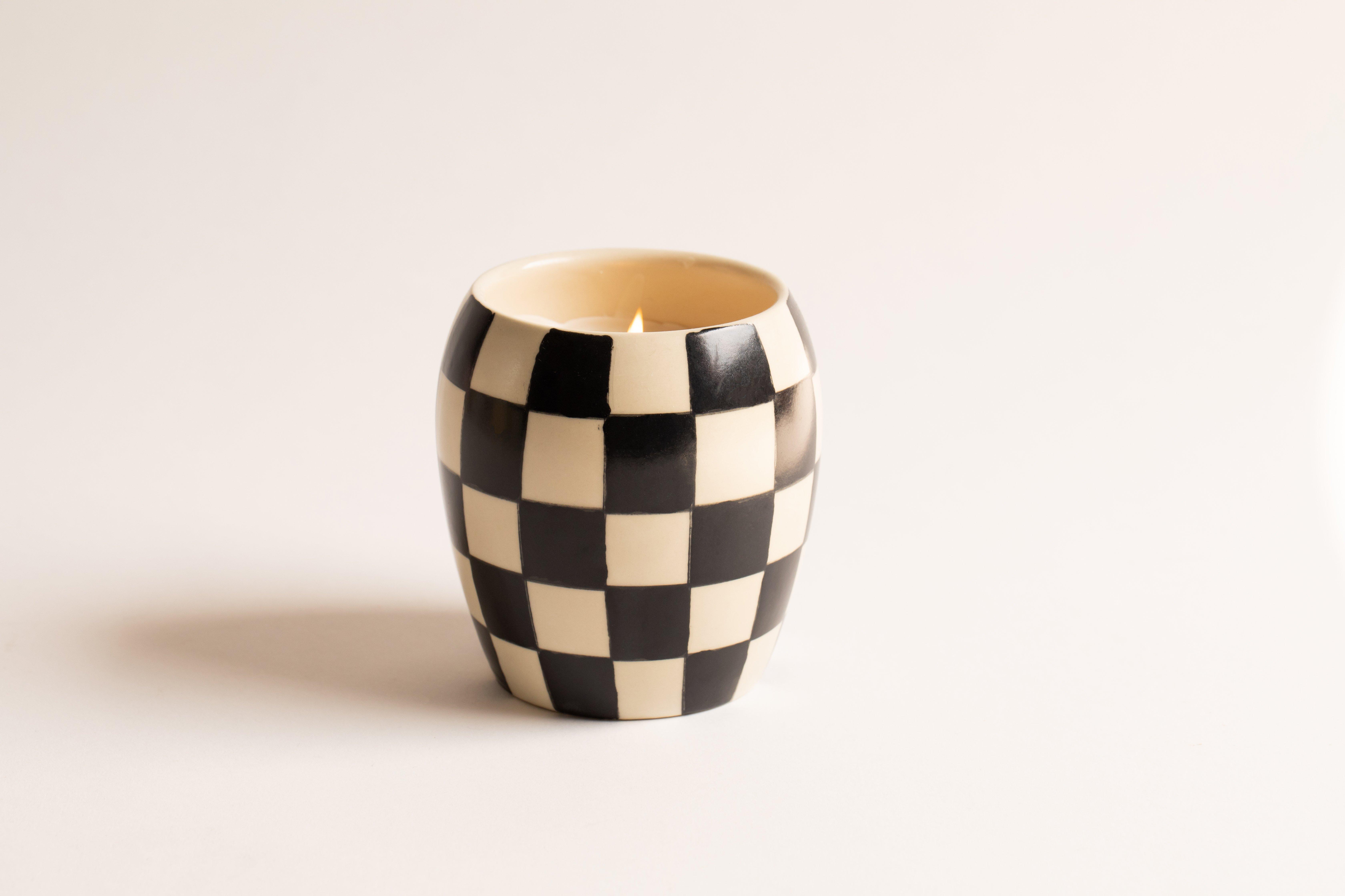 Multicolor Checkmate 311G Black Checkered Porcelain Vessel With Dustcover - Black Fig + Olive, A322_BLACK, medium