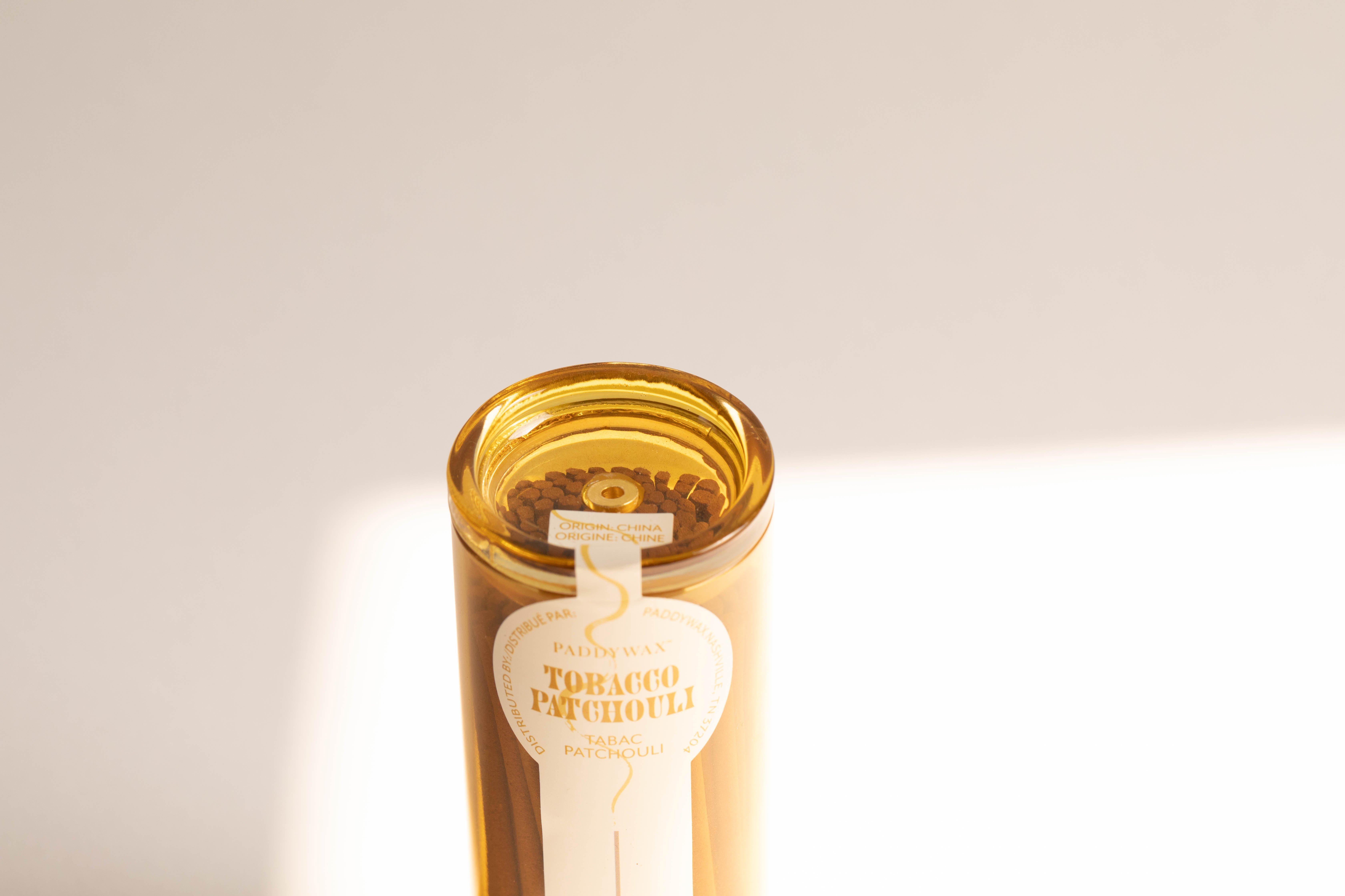 Incense 100 Sticks With Transparent Milky Glass Ochre Jar + Transparent Lid Tobacco Patchouli ,Multicolour, A322_05EU, large image number 3