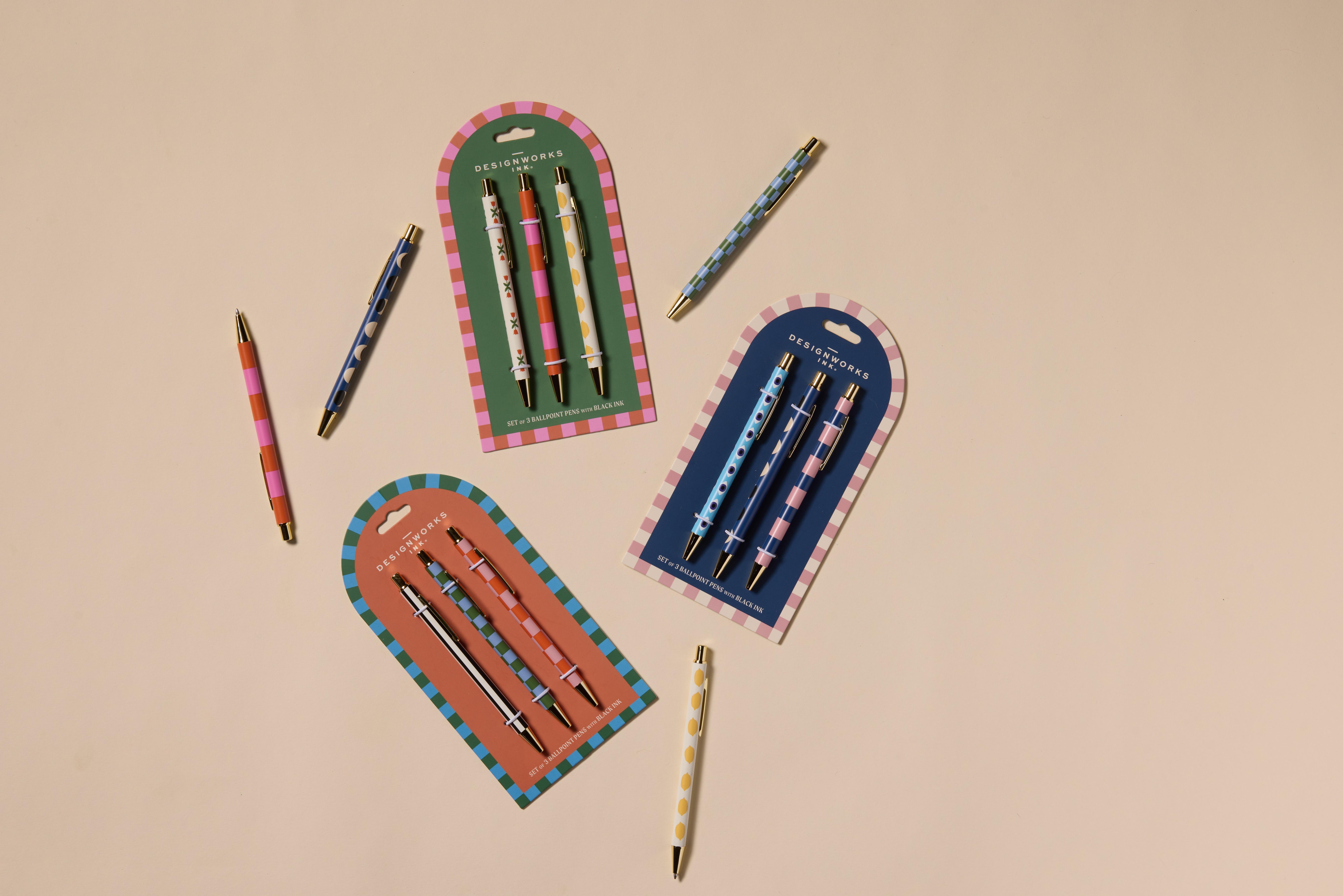 Multicolour A Dopo Set Of 3 Pens - Eye, Moon, Stripe, Urban Outfitters X Little Birdy, A322_106, large image number 1
