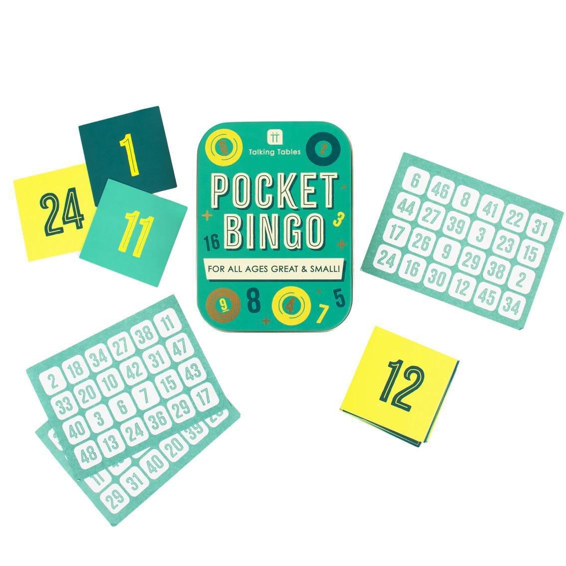 Green Bingo Bingo Tin Game. H11CmXW8.2CmXD2.6Cm, Urban Outfitters X Little Birdy, A322_144, large image number 1