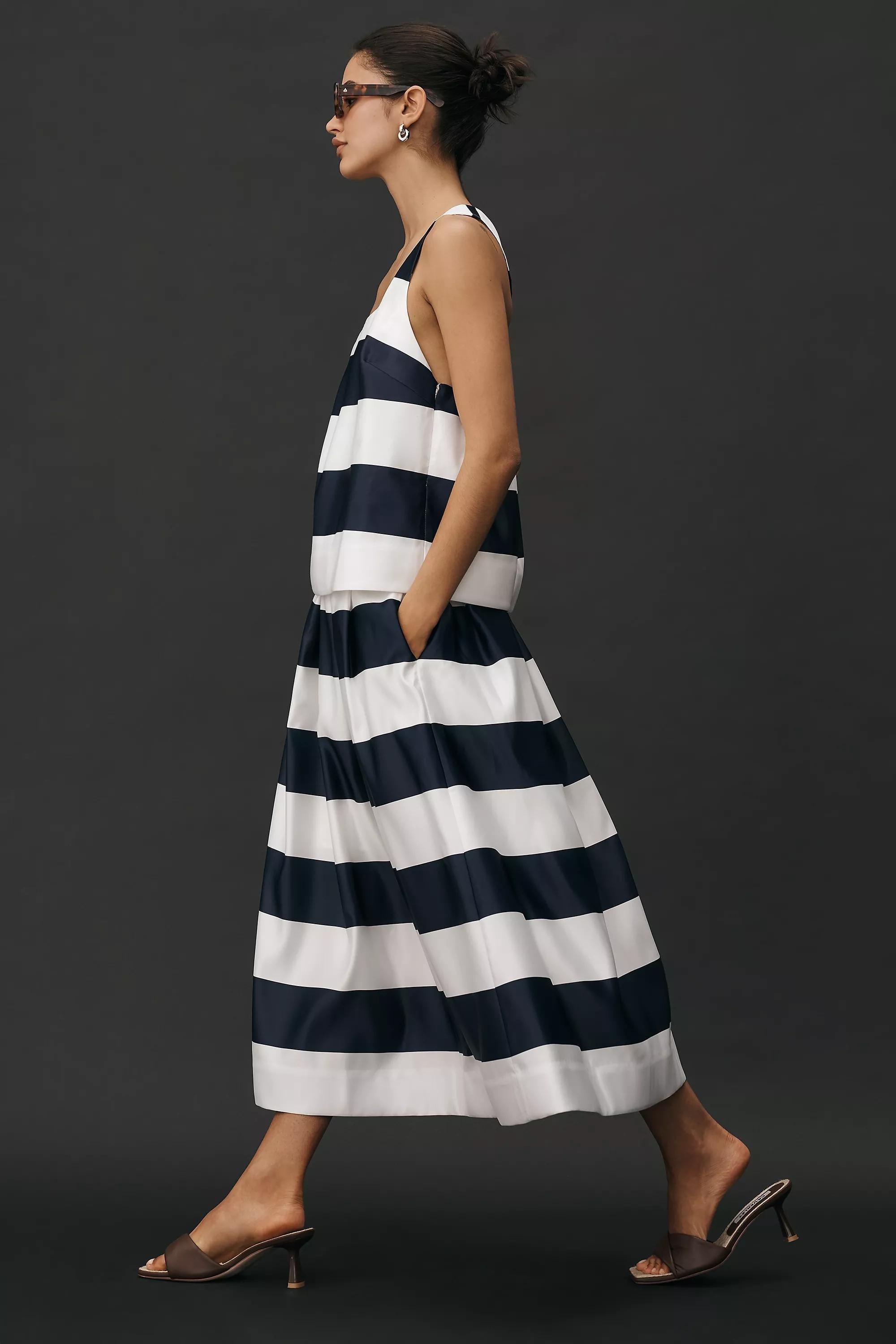 Anthropologie Women's Striped Shift Maxi Dress, Multicolour, , large image number 0