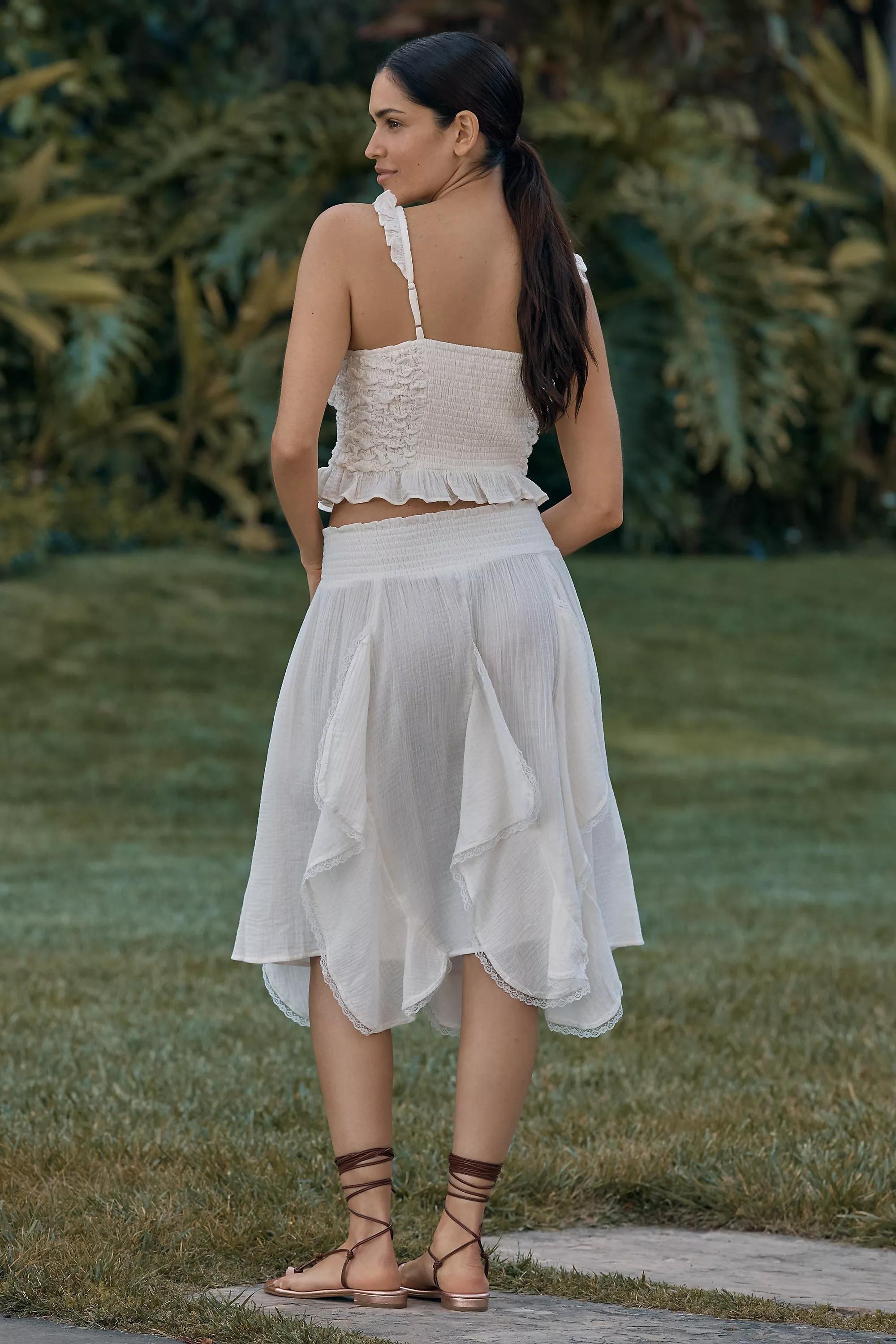 Anthropologie Lace Flowy Vacation Midi Skirt, , large image number 3