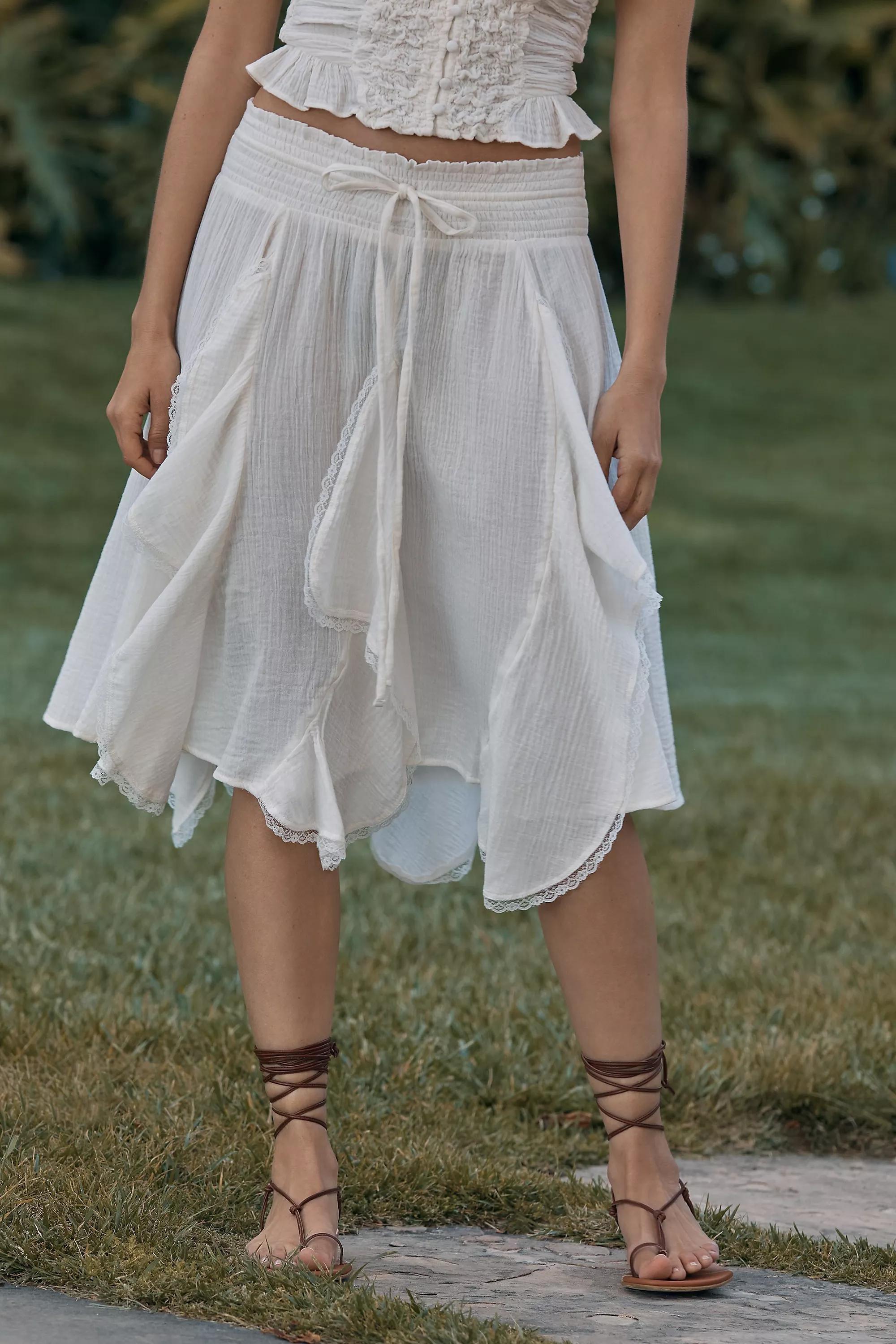 Anthropologie Lace Flowy Vacation Midi Skirt, , large image number 5