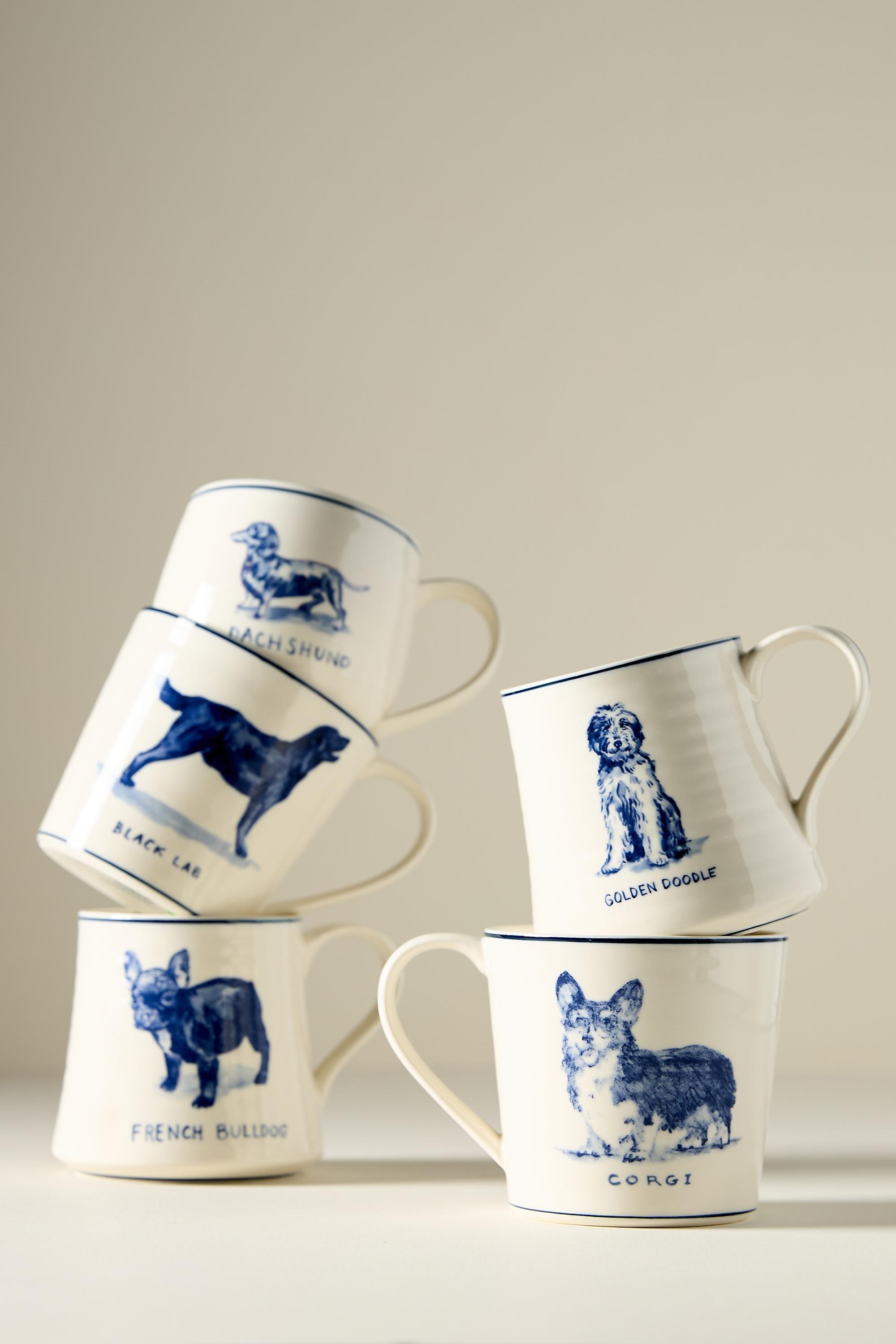 Molly Hatch Stoneware Dog Mug, Navy, A501_0042, large image number 3