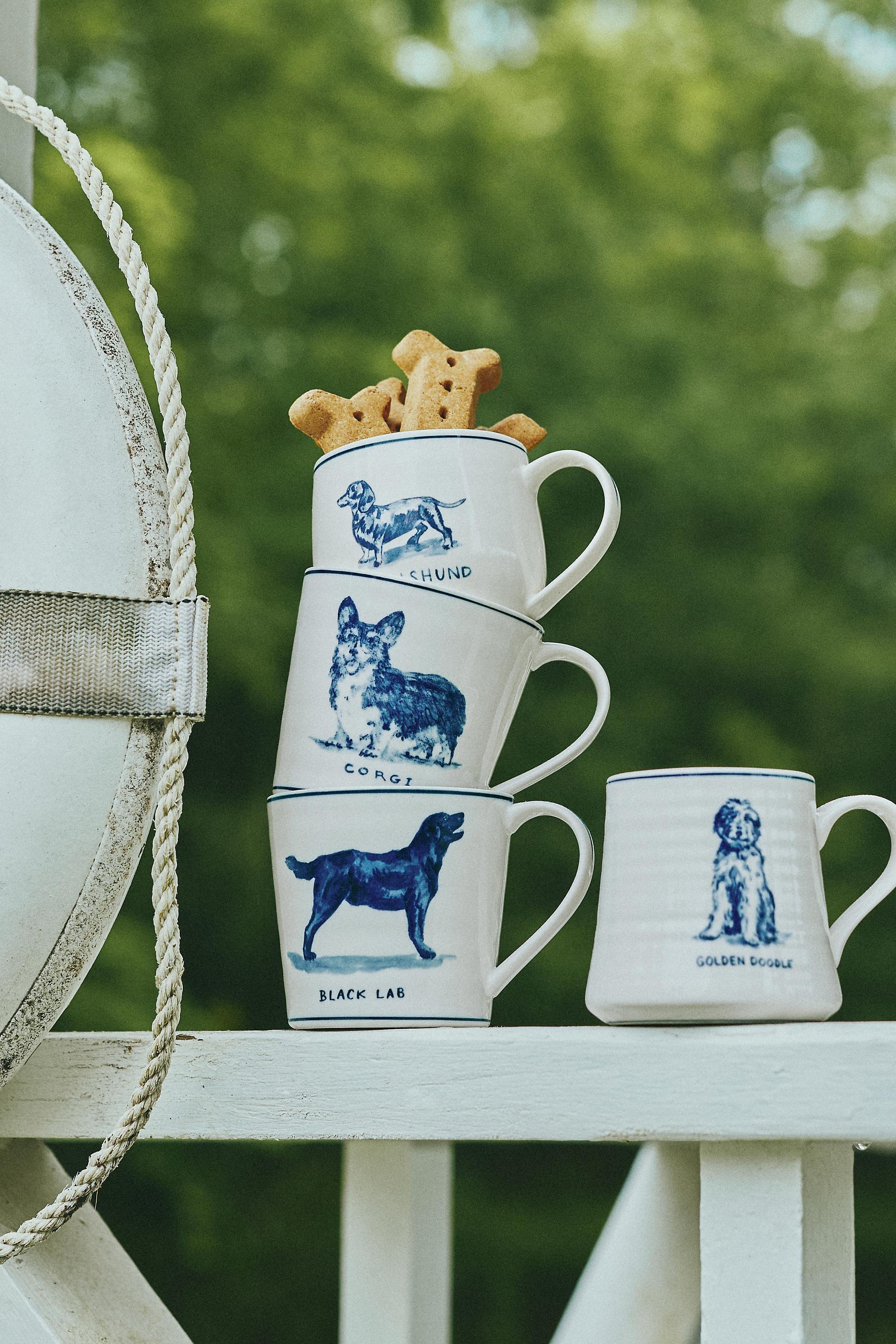 Molly Hatch Stoneware Dog Mug, Navy, A501_0042, large image number 5
