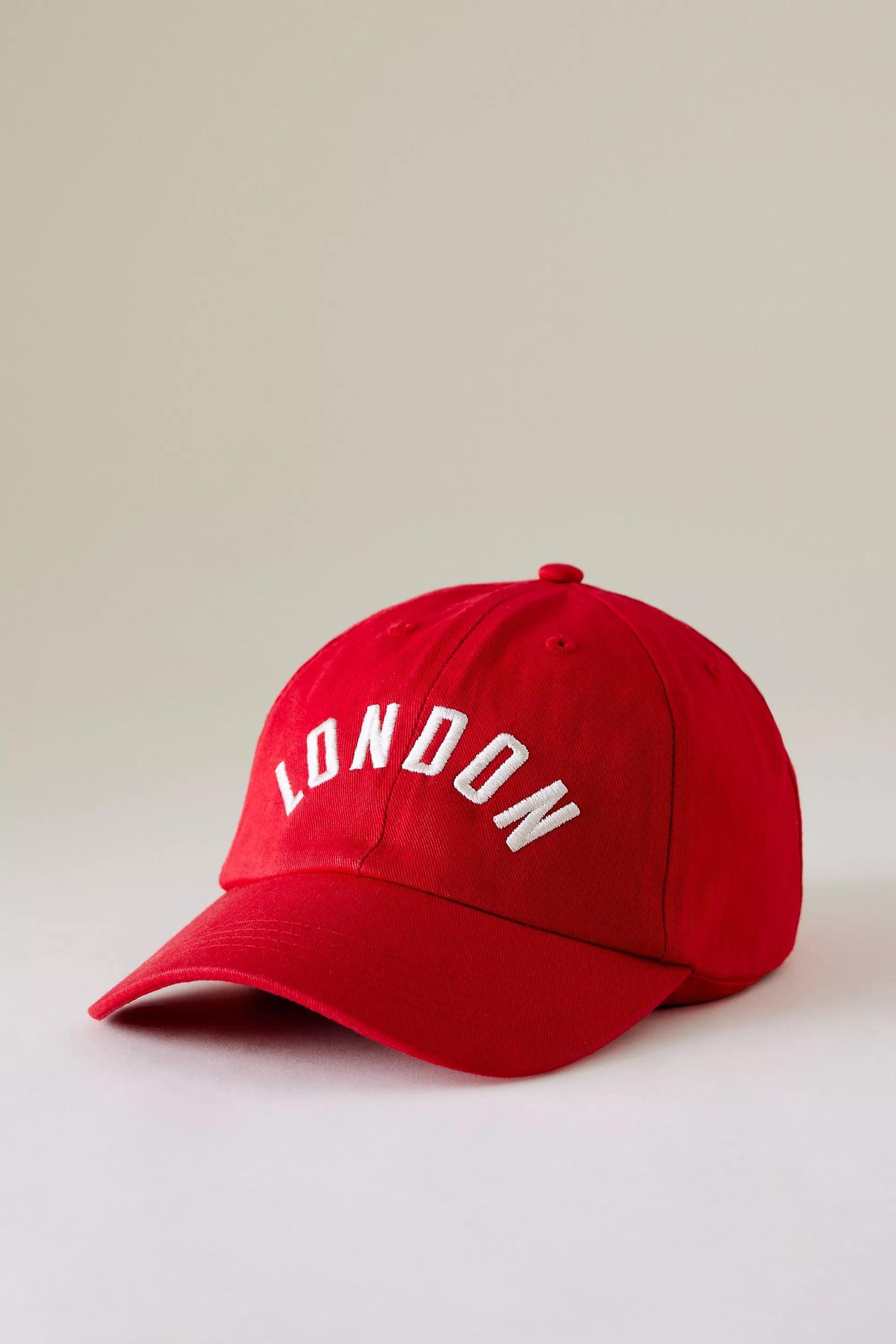 London Embroidered Baseball Cap, Red, A501_0060, large image number 0