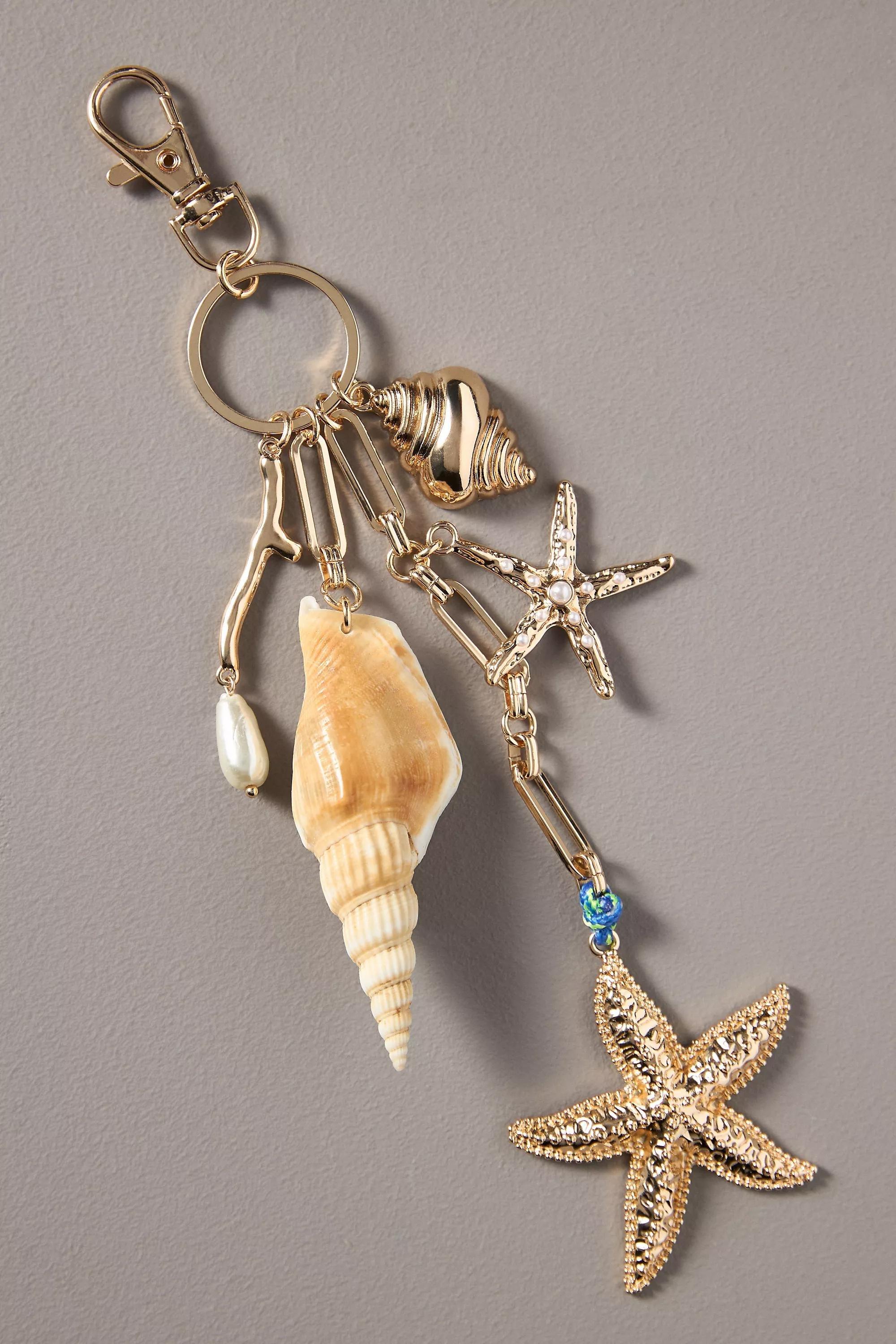 GOLD Starfish Cluster Bag Charm, A501_0070, large image number 1