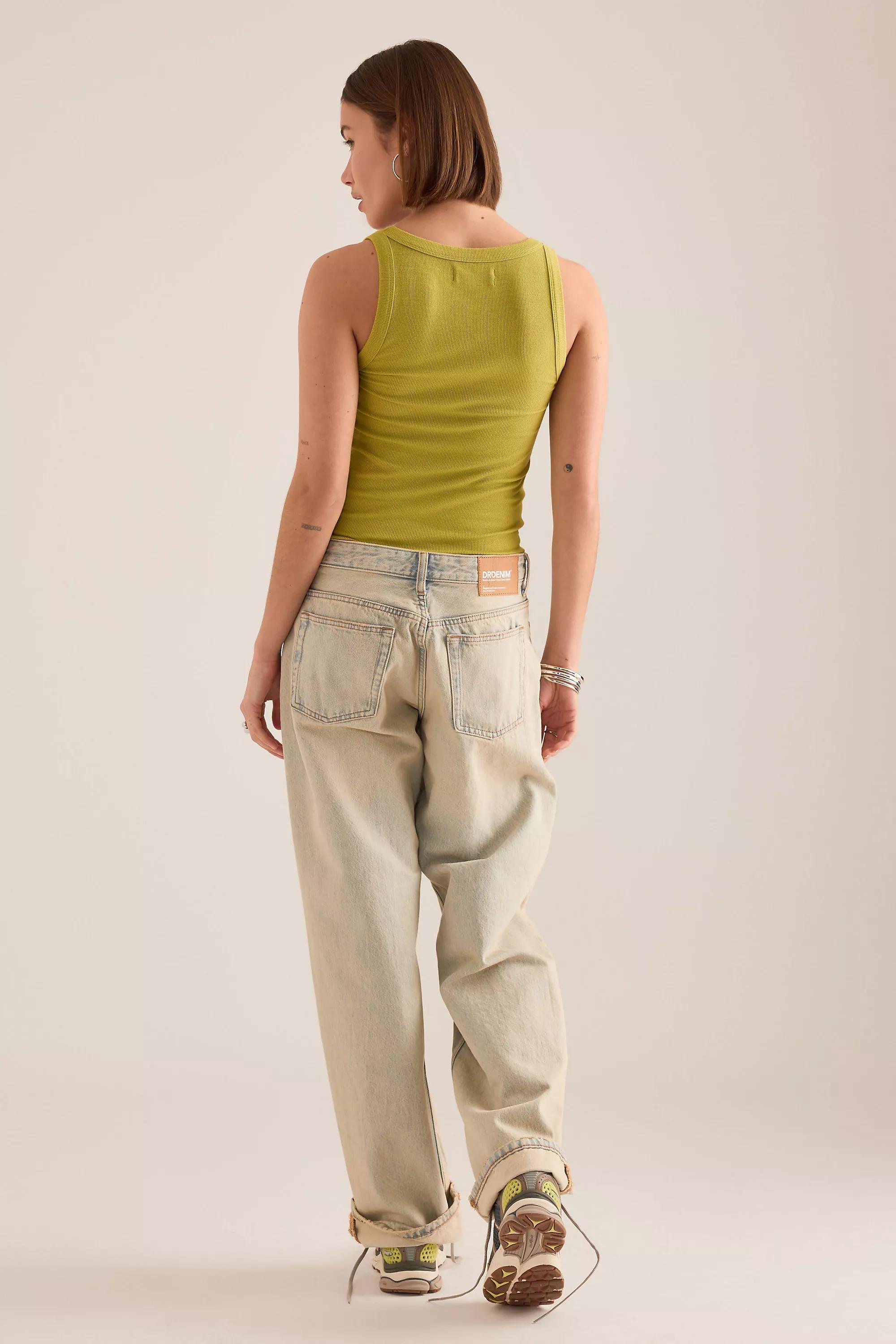 By Anthropologie Ribbed Scoop Tank Top, Green, A501_0030, large image number 4