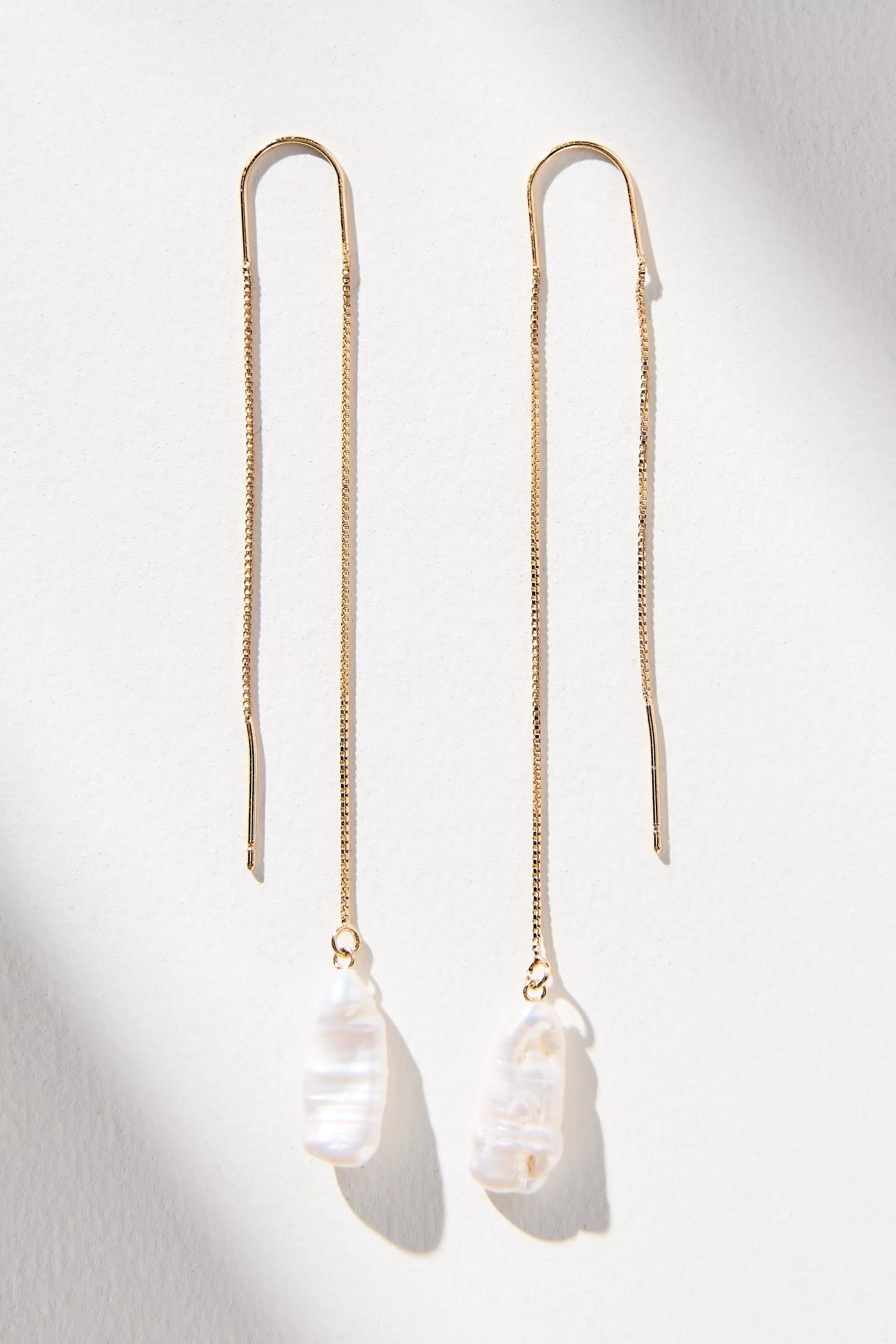 PEARL Pearl Drop Threader Earrings, A501_0017, large image number 2