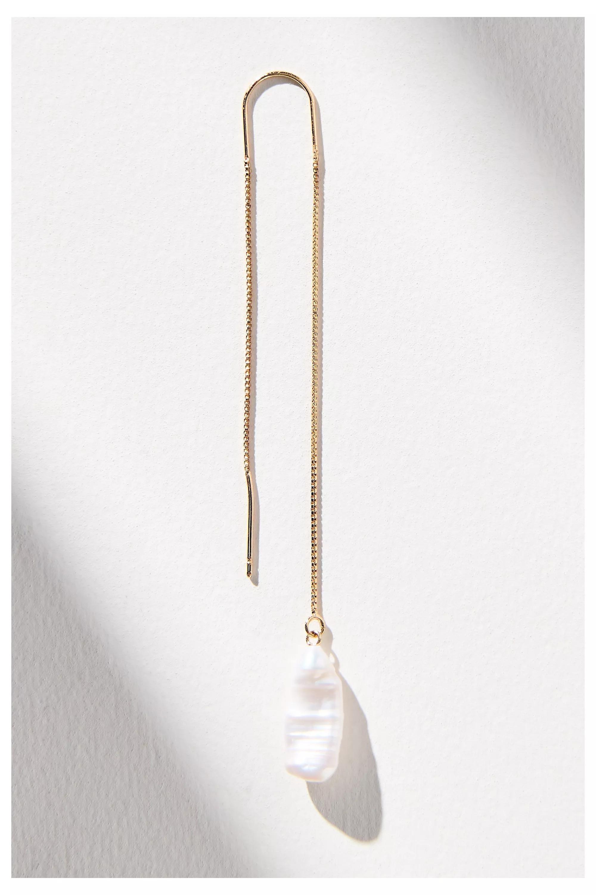 PEARL Pearl Drop Threader Earrings, A501_0017, large image number 4