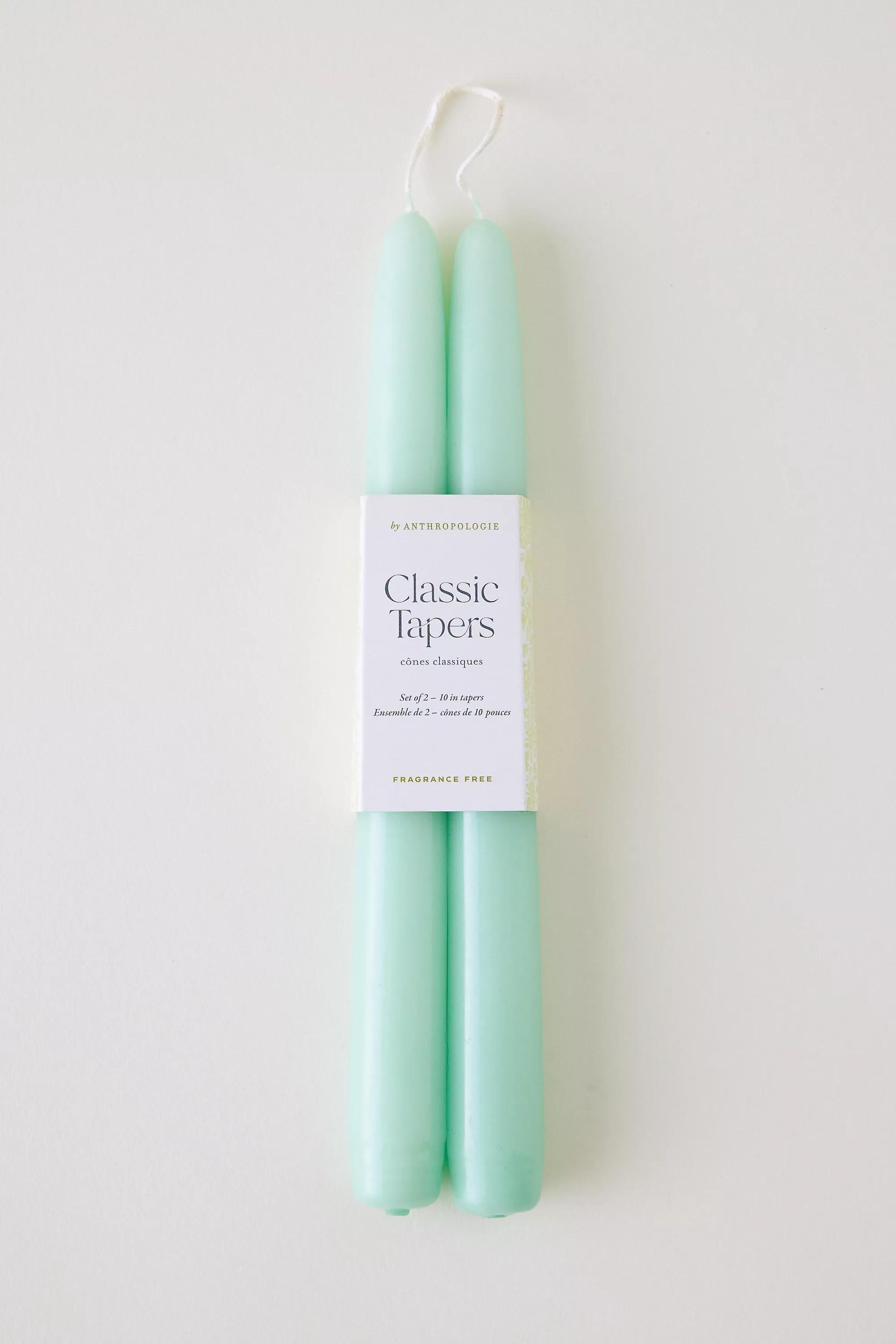 Green Classic Taper Candles, Set Of 2, , medium