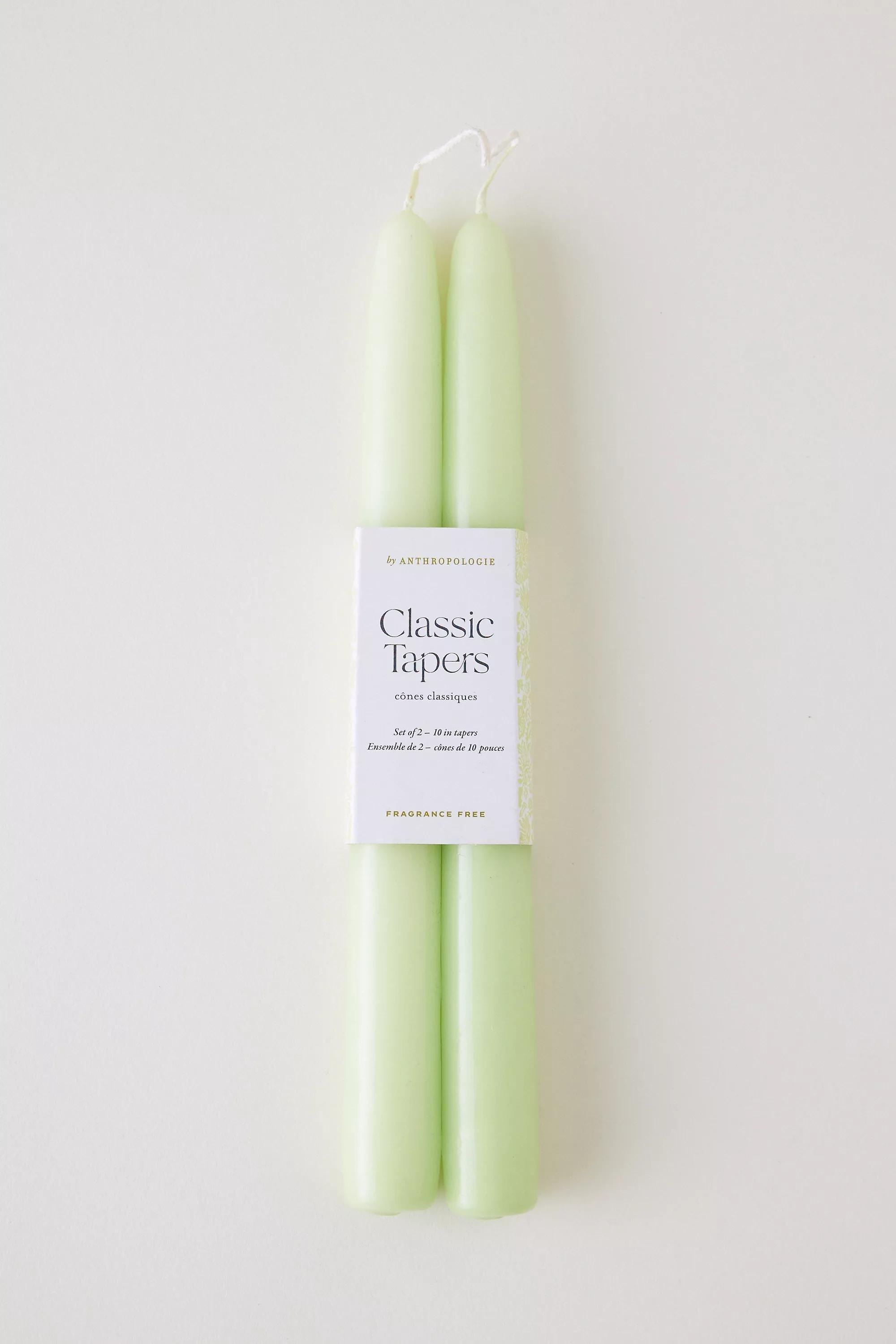 Green Classic Taper Candles, Set Of 2, , medium