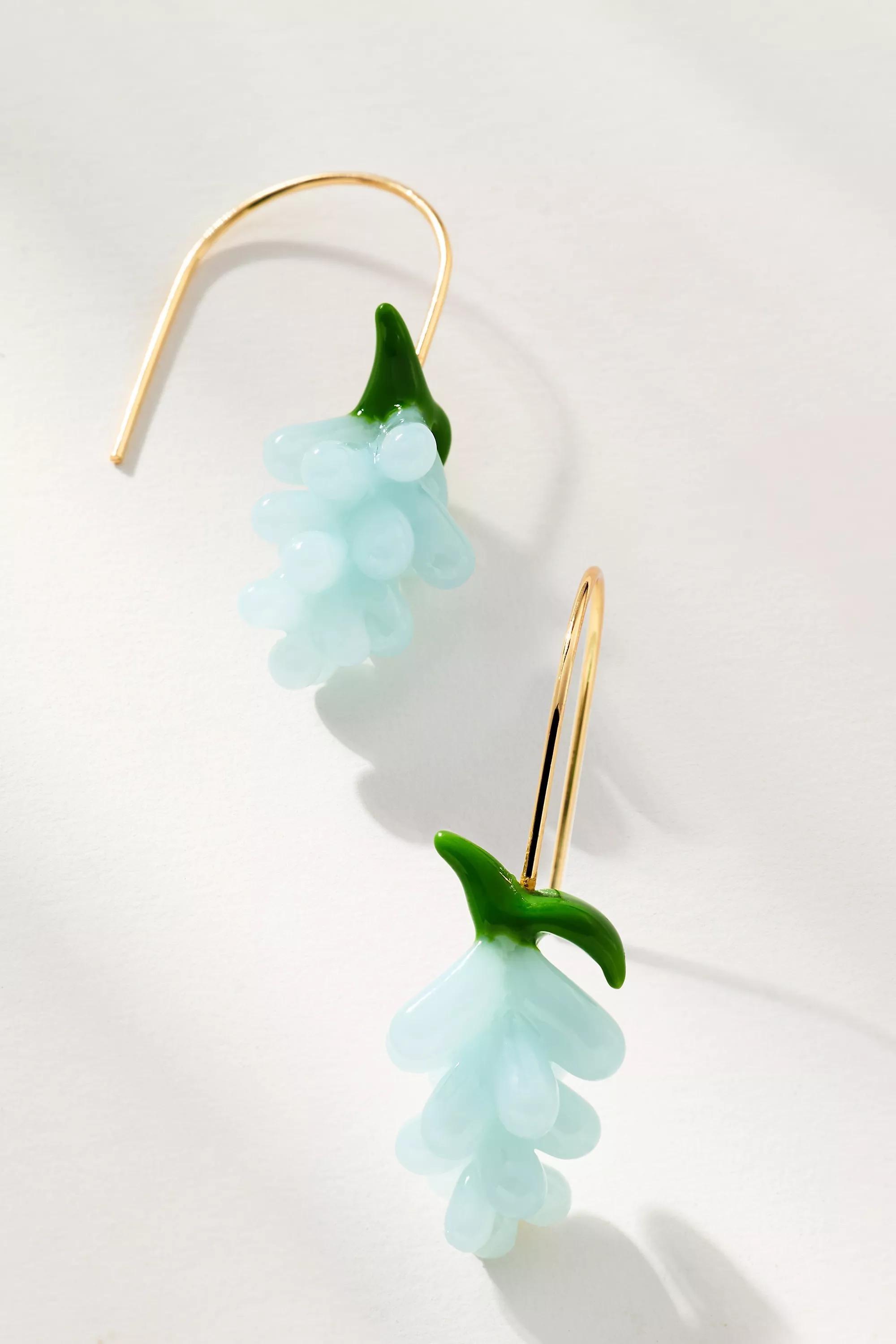Fruit Icon Glass Drop Earrings, Blue, A501_0040, large image number 1