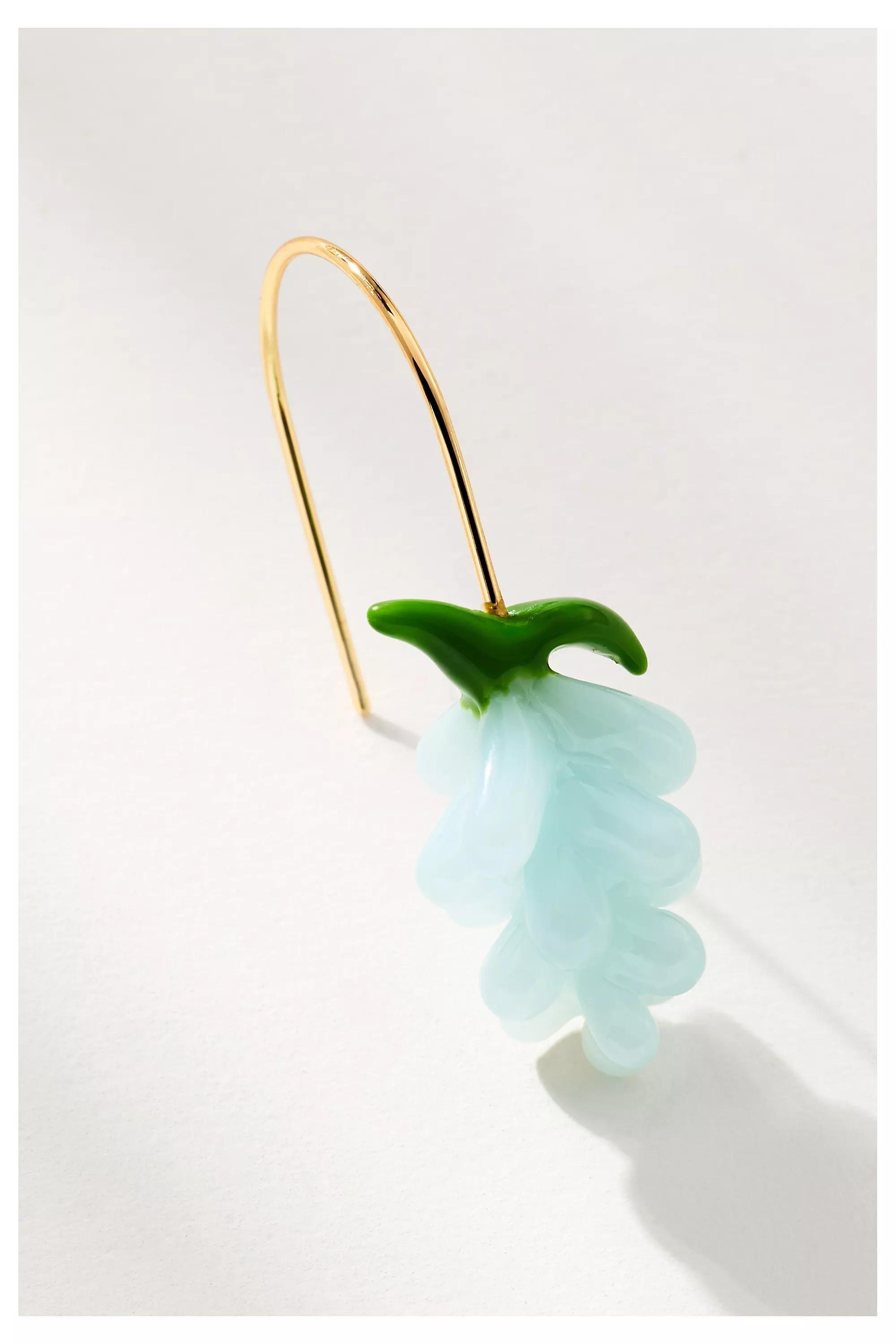 Fruit Icon Glass Drop Earrings, Blue, A501_0040, large image number 4