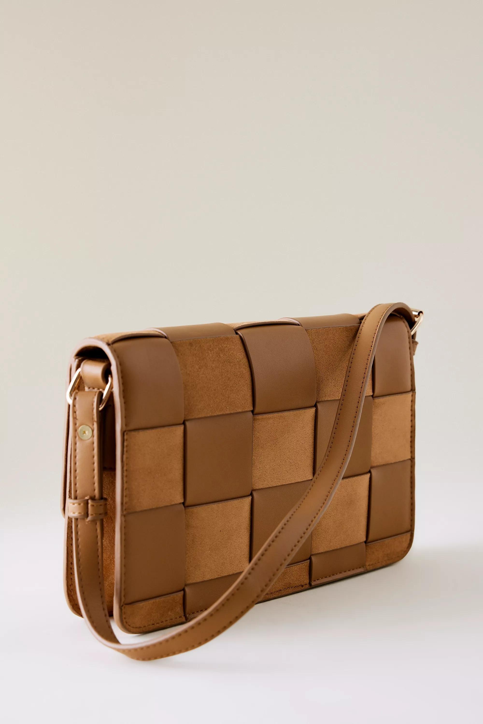 BROWN Two Texture Woven Shoulder Bag, A501_0020, large image number 2