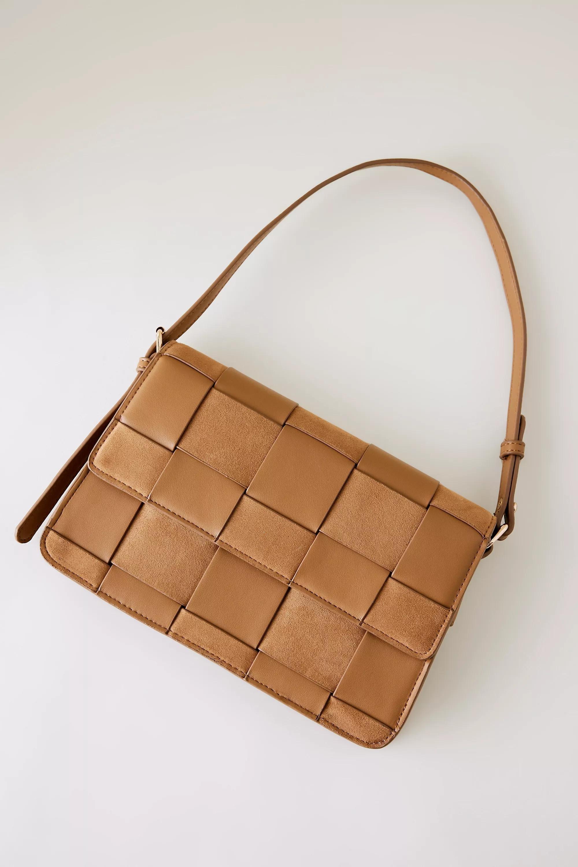 BROWN Two Texture Woven Shoulder Bag, A501_0020, large image number 4