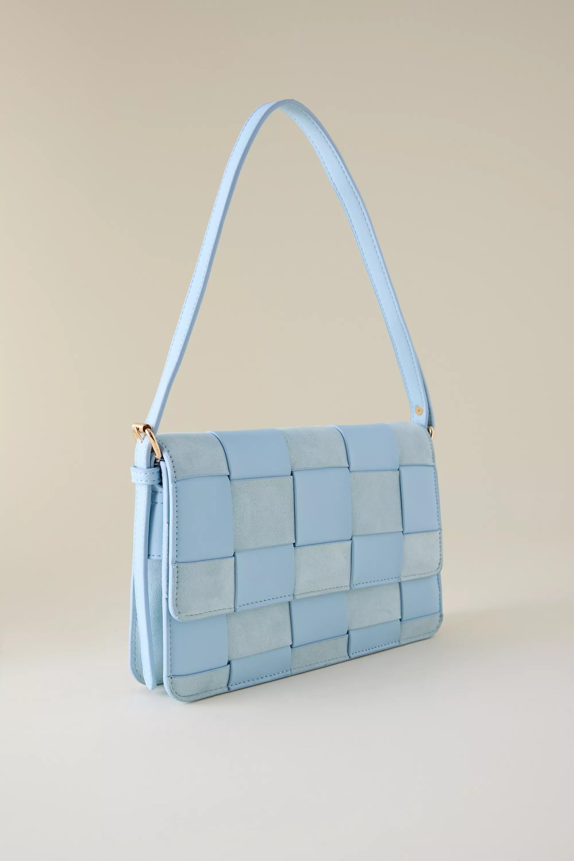 LT BLUE Two Texture Woven Shoulder Bag, A501_0048, large image number 2