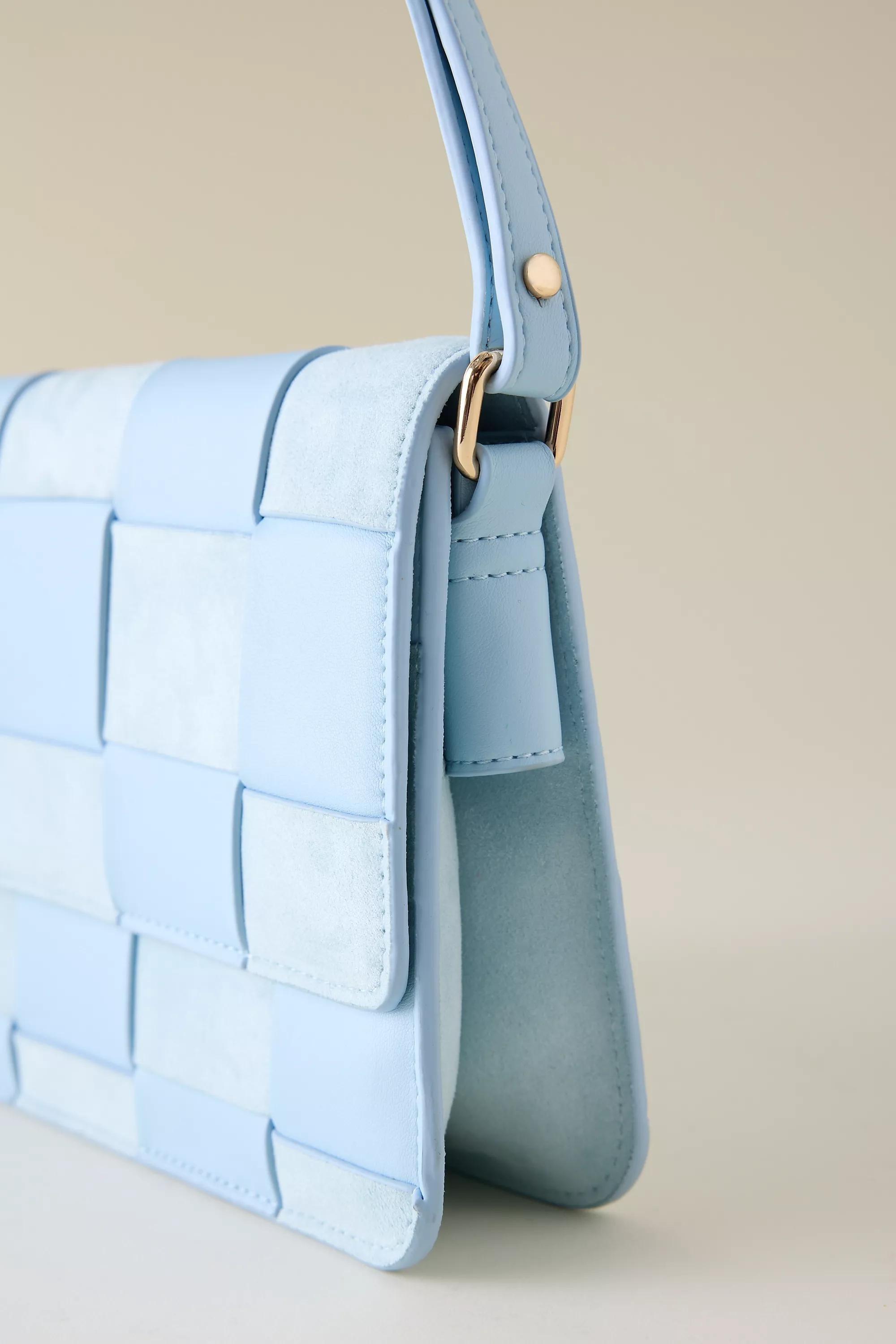 LT BLUE Two Texture Woven Shoulder Bag, A501_0048, large image number 3