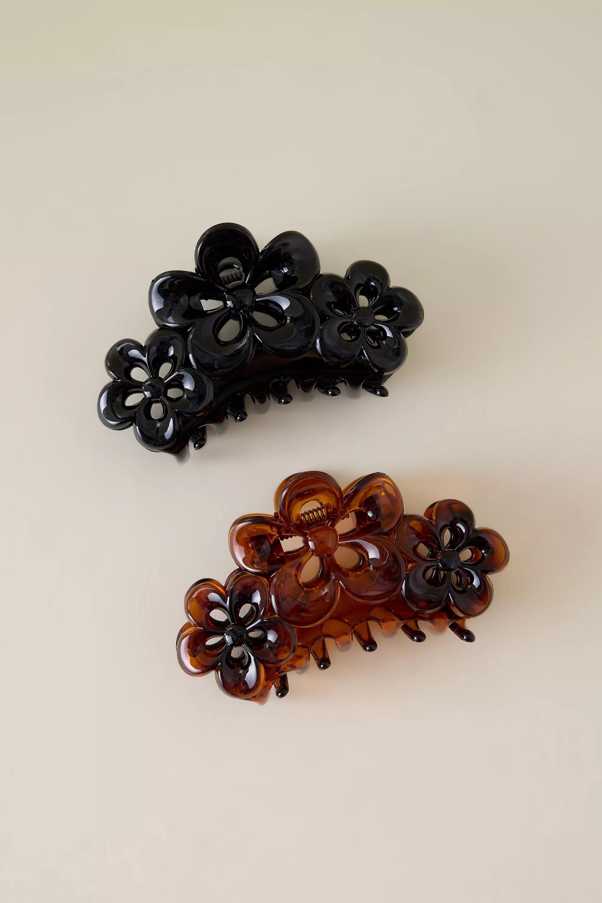 Flower Resin Hair Claw Clips, Set of 2, A501_0029, large image number 0