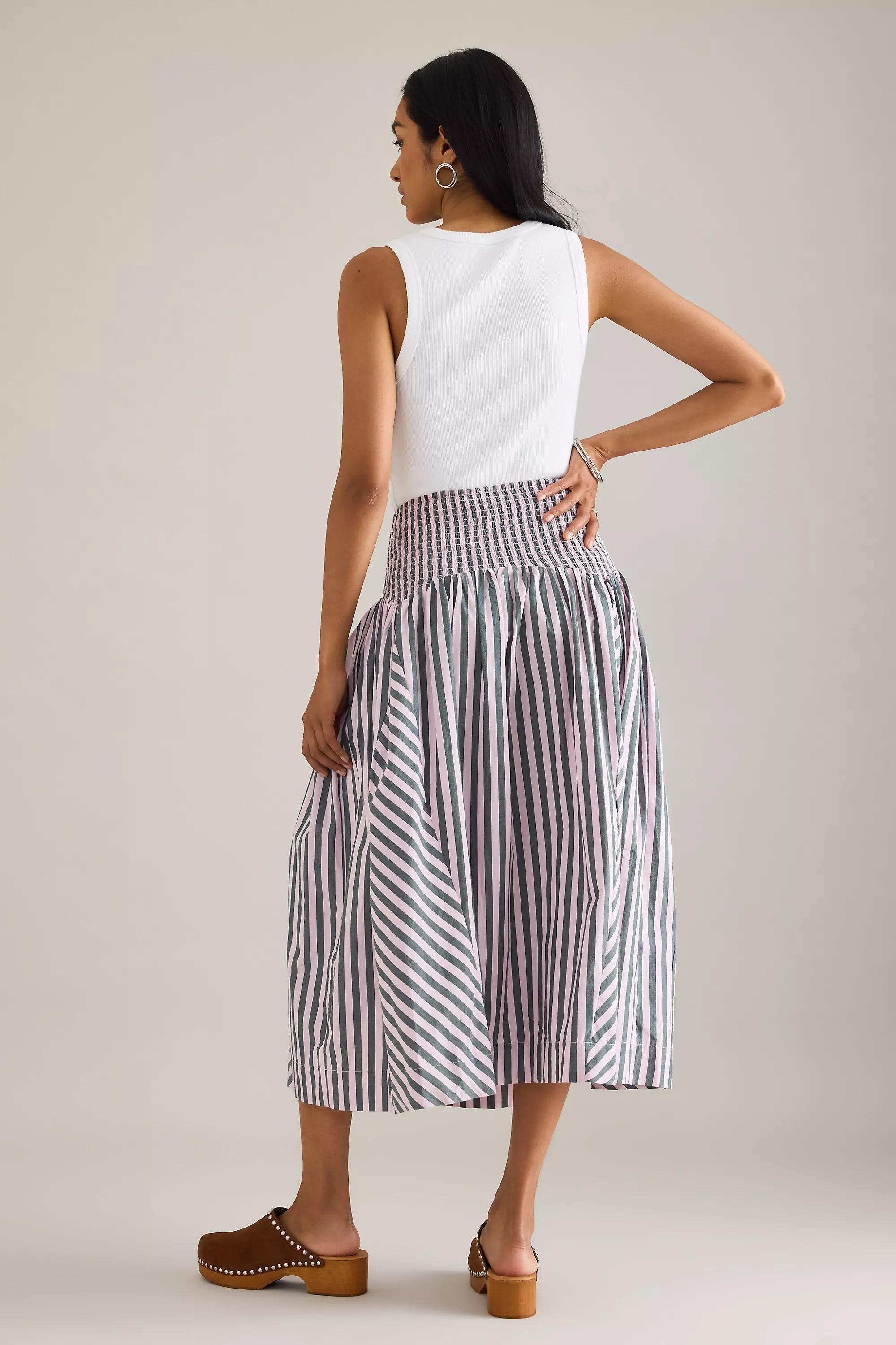 Damson Madder Layla Godet Midi Skirt, Multicolour, , large image number 3