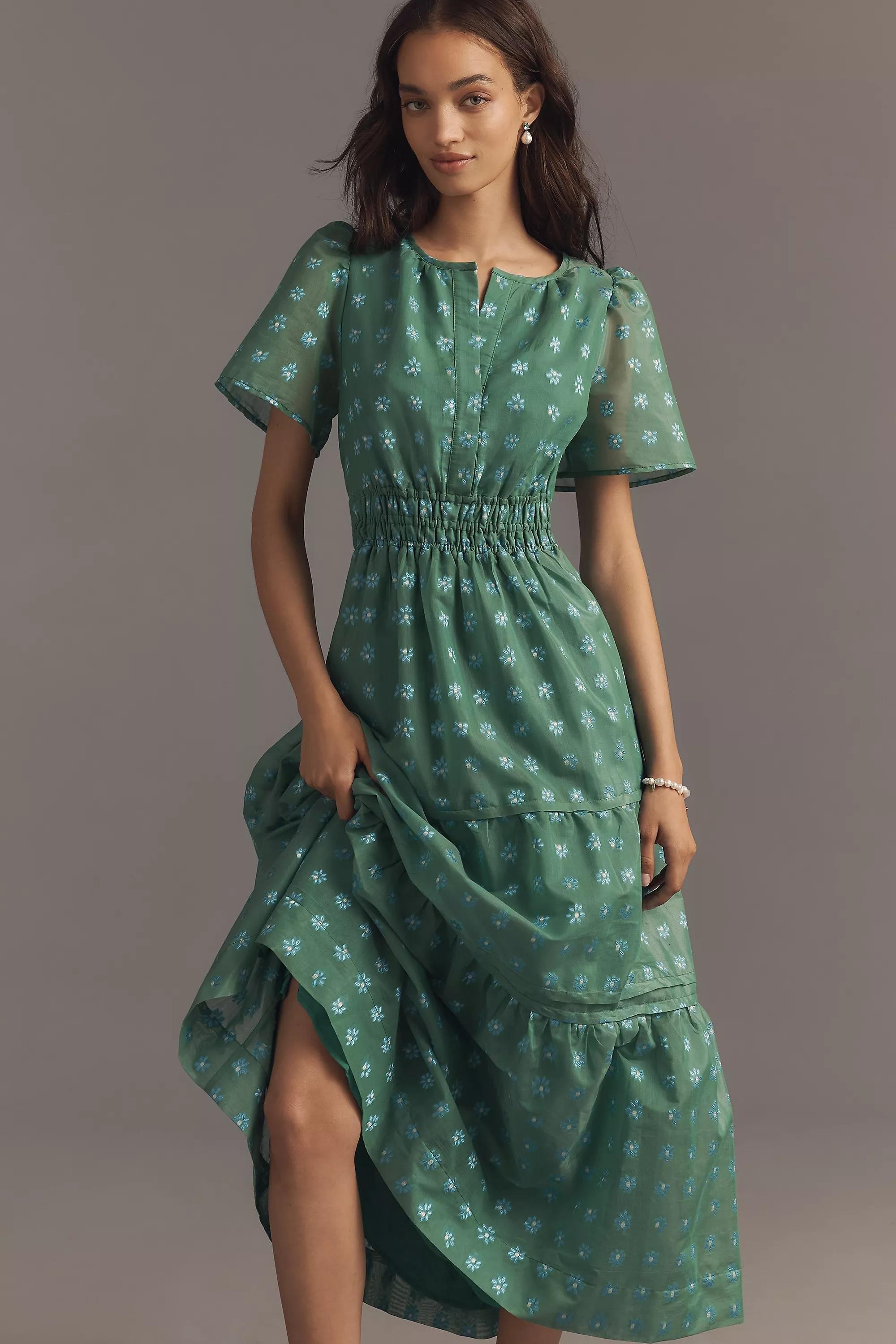 GREEN The Somerset Maxi Dress: Jacquard Edition, A501_0030, large image number 2