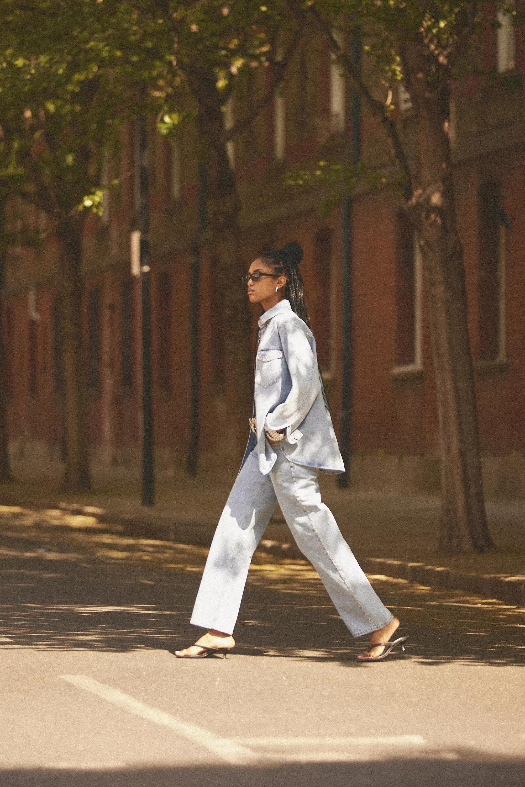 DENIM MEDIUM BLUE By Anthropologie Studded Slouchy Jeans, A501_0093, large image number 0