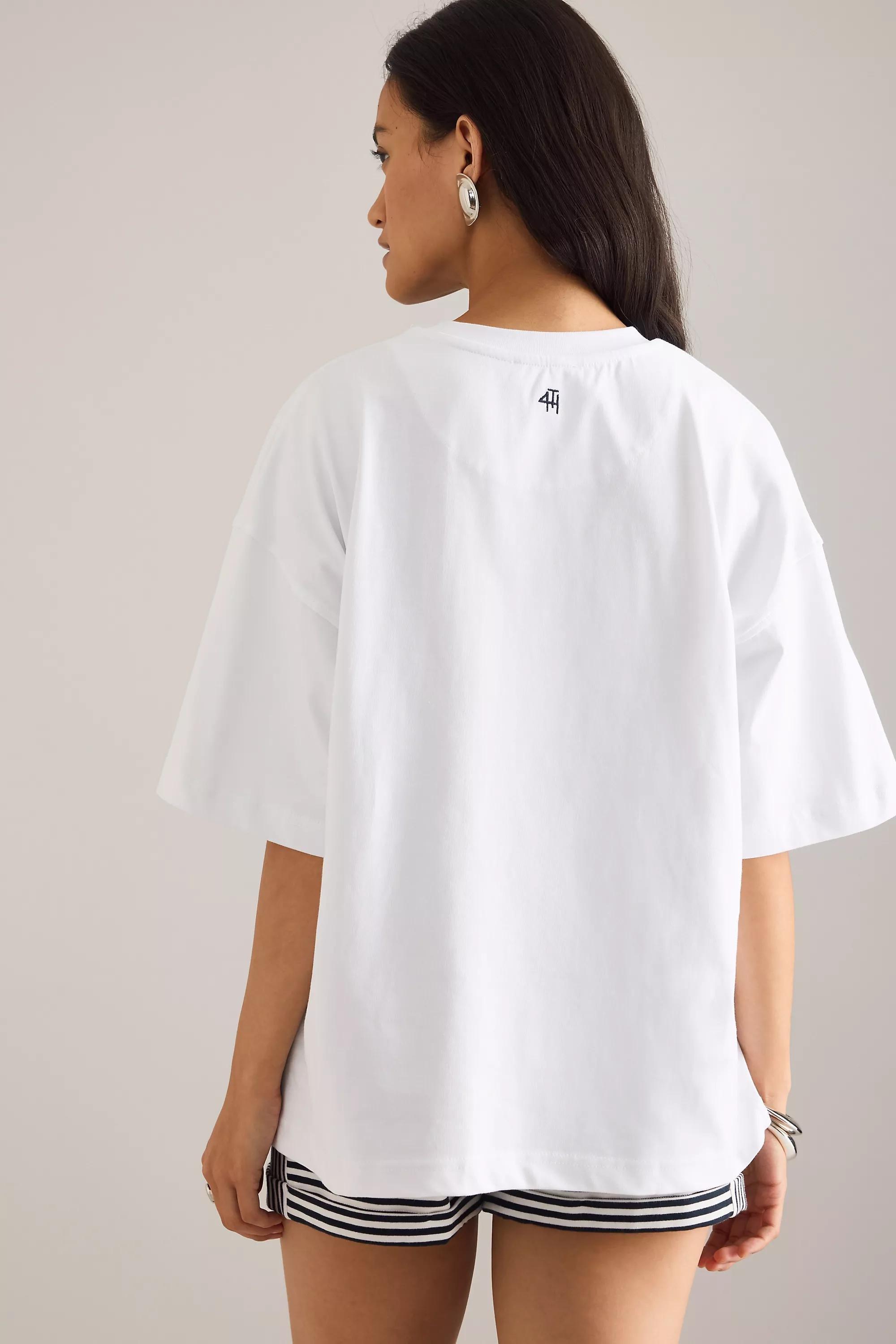 4Th And Reckless Chiara Graphic Oversized T-Shirt, White, A501_0010, large image number 1