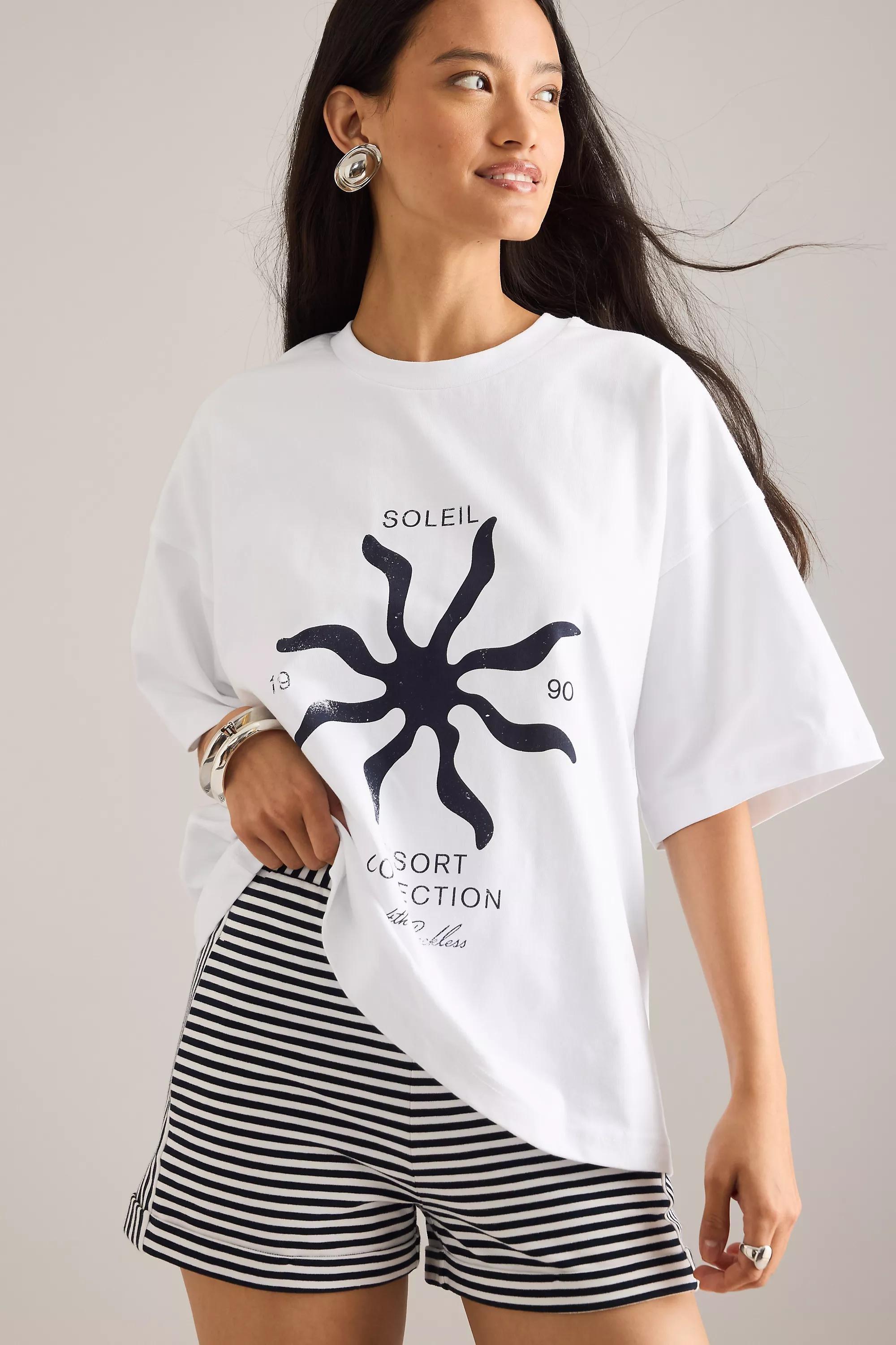 4Th And Reckless Chiara Graphic Oversized T-Shirt, White, A501_0010, large image number 3
