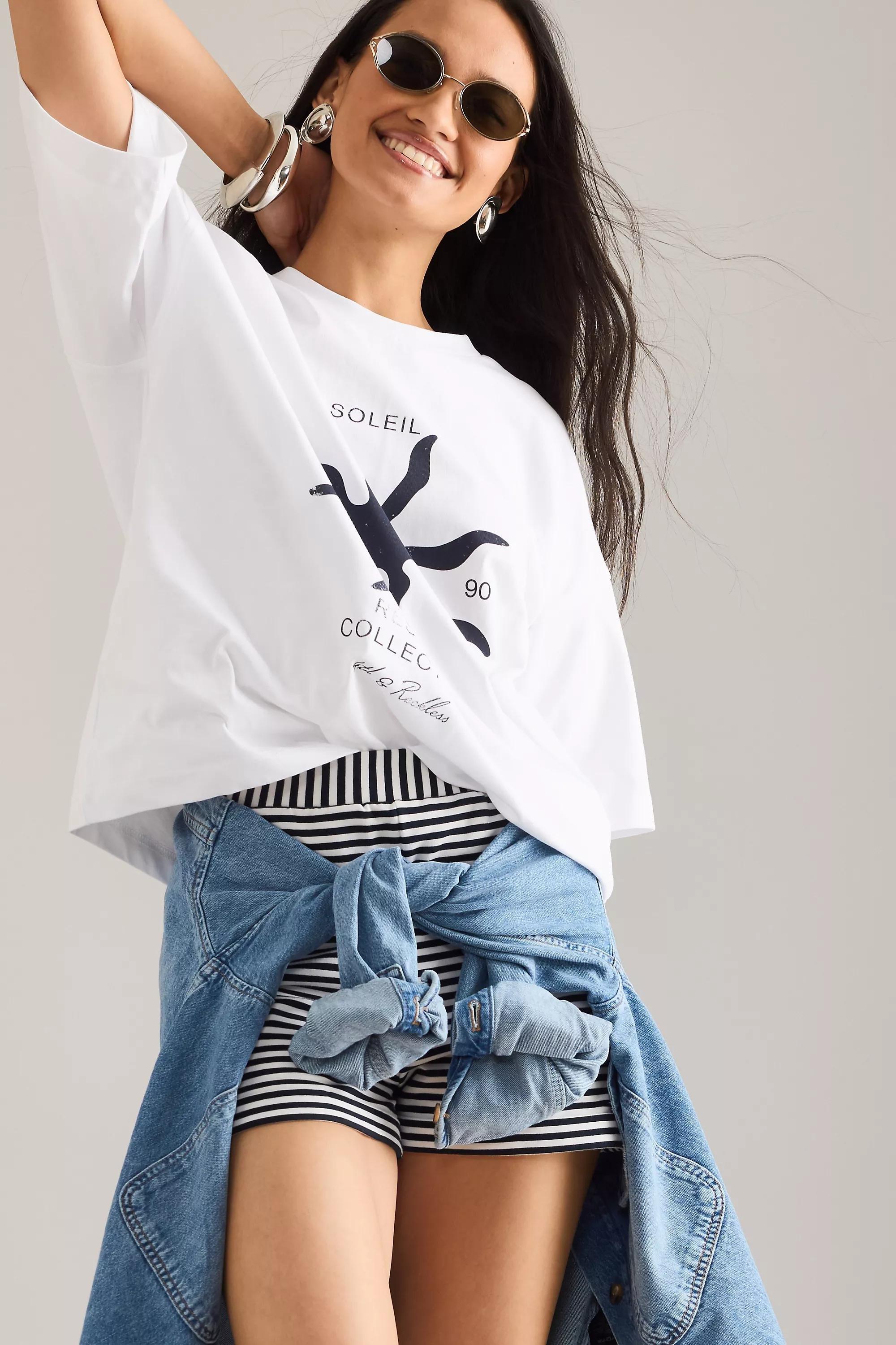 4Th And Reckless Chiara Graphic Oversized T-Shirt, White, A501_0010, large image number 5