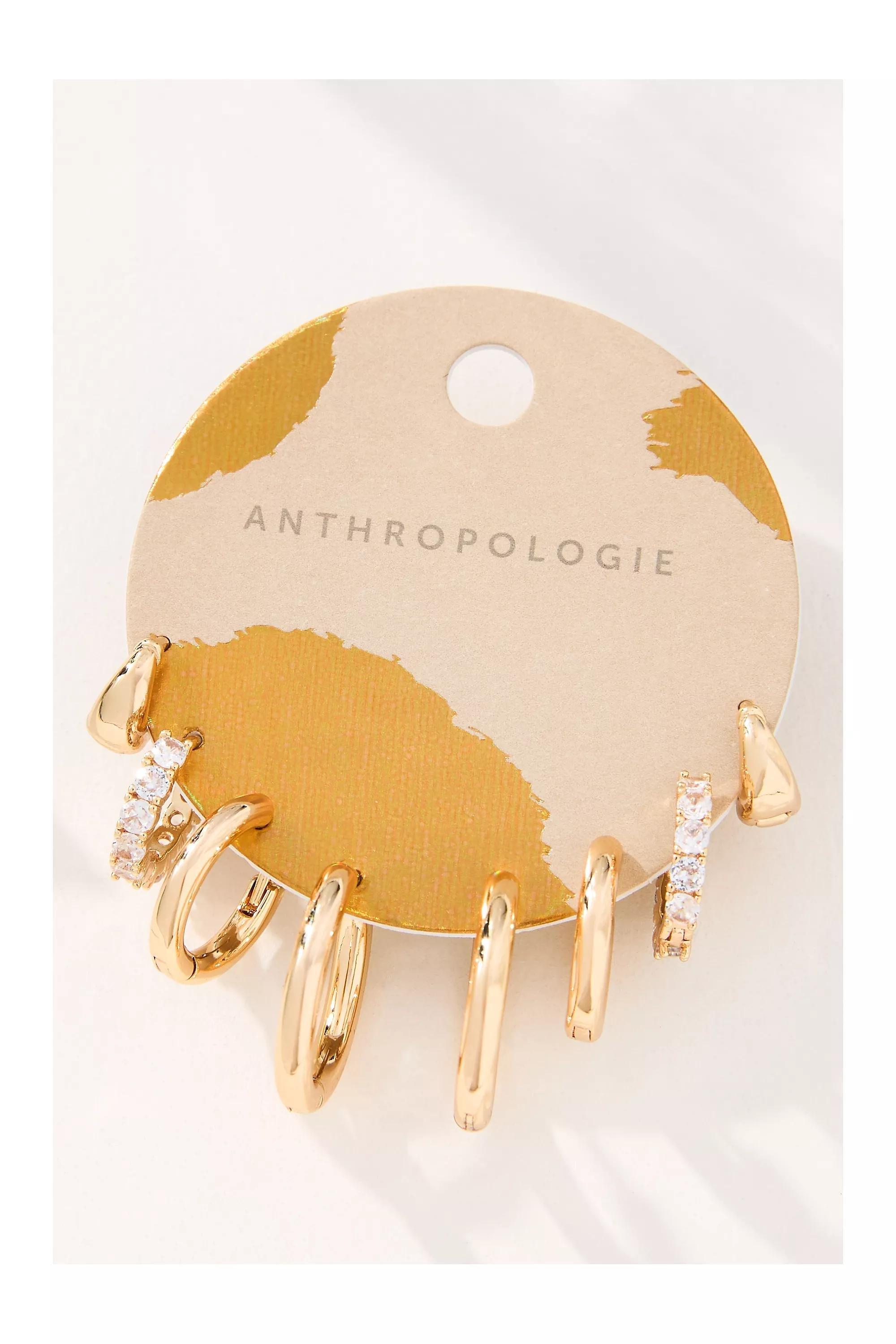 Classic Huggie Hoop Earrings, Set of 4, A501_0070, large image number 1