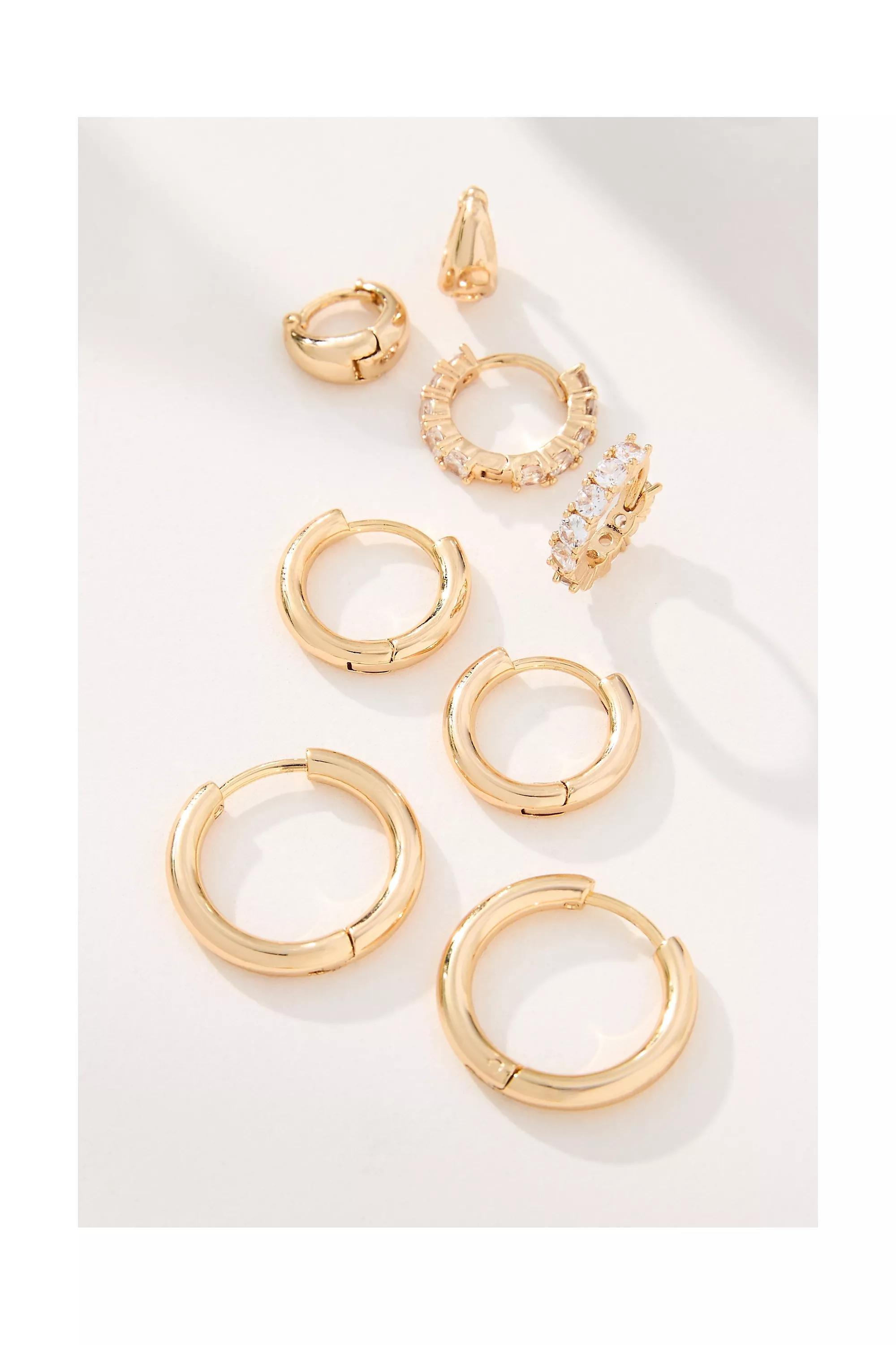 Classic Huggie Hoop Earrings, Set of 4, A501_0070, large image number 2