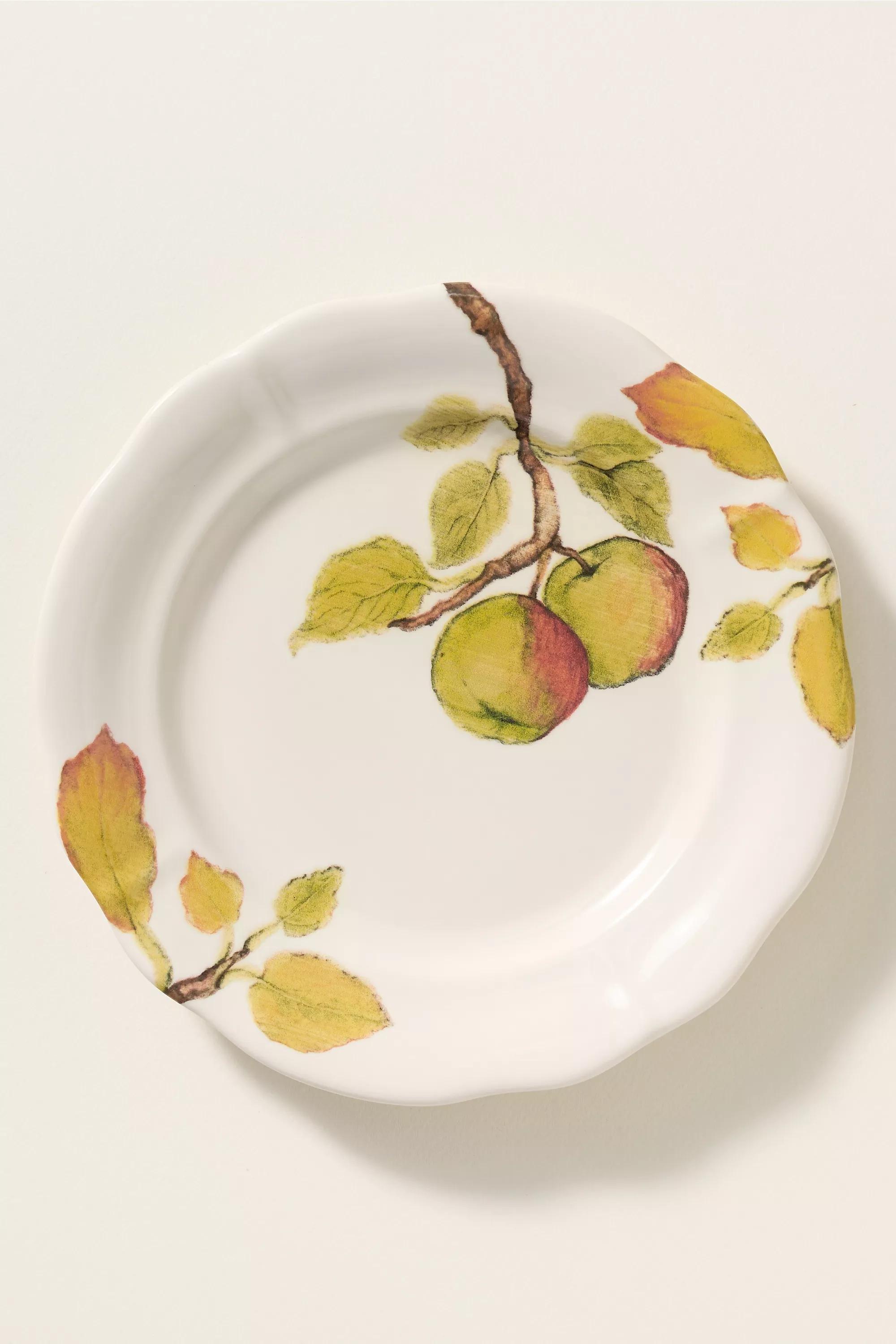 Anna Farba Harvest Stoneware Dessert Plate, Green, A501_0038, medium