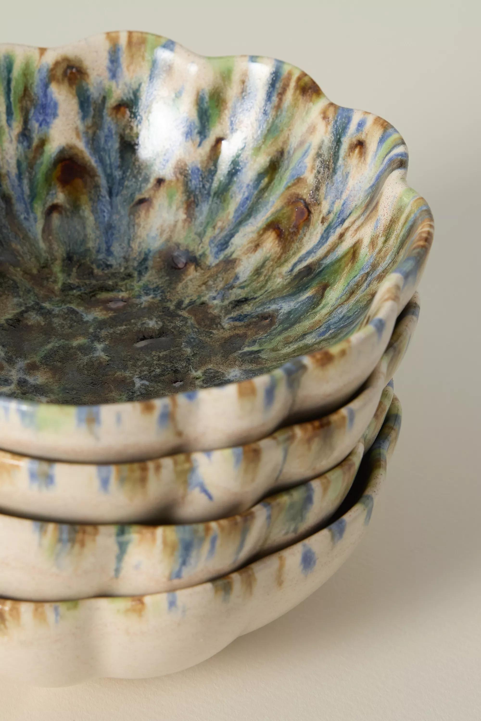 Lagos Portuguese Stoneware Side Bowl, Green, A501_0038, medium