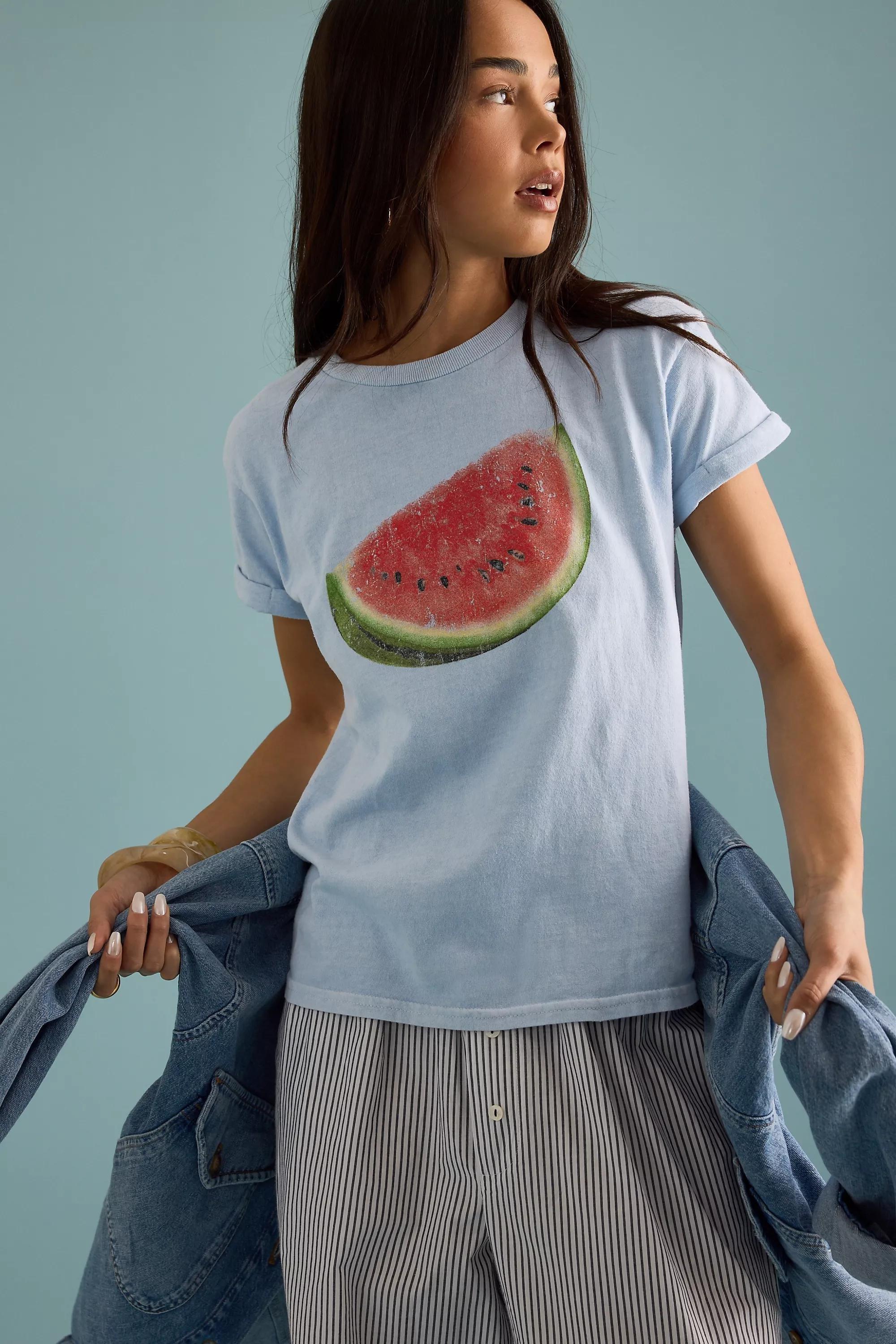 Anthropologie Graphic Print Basic Shirt, A501_0048, medium
