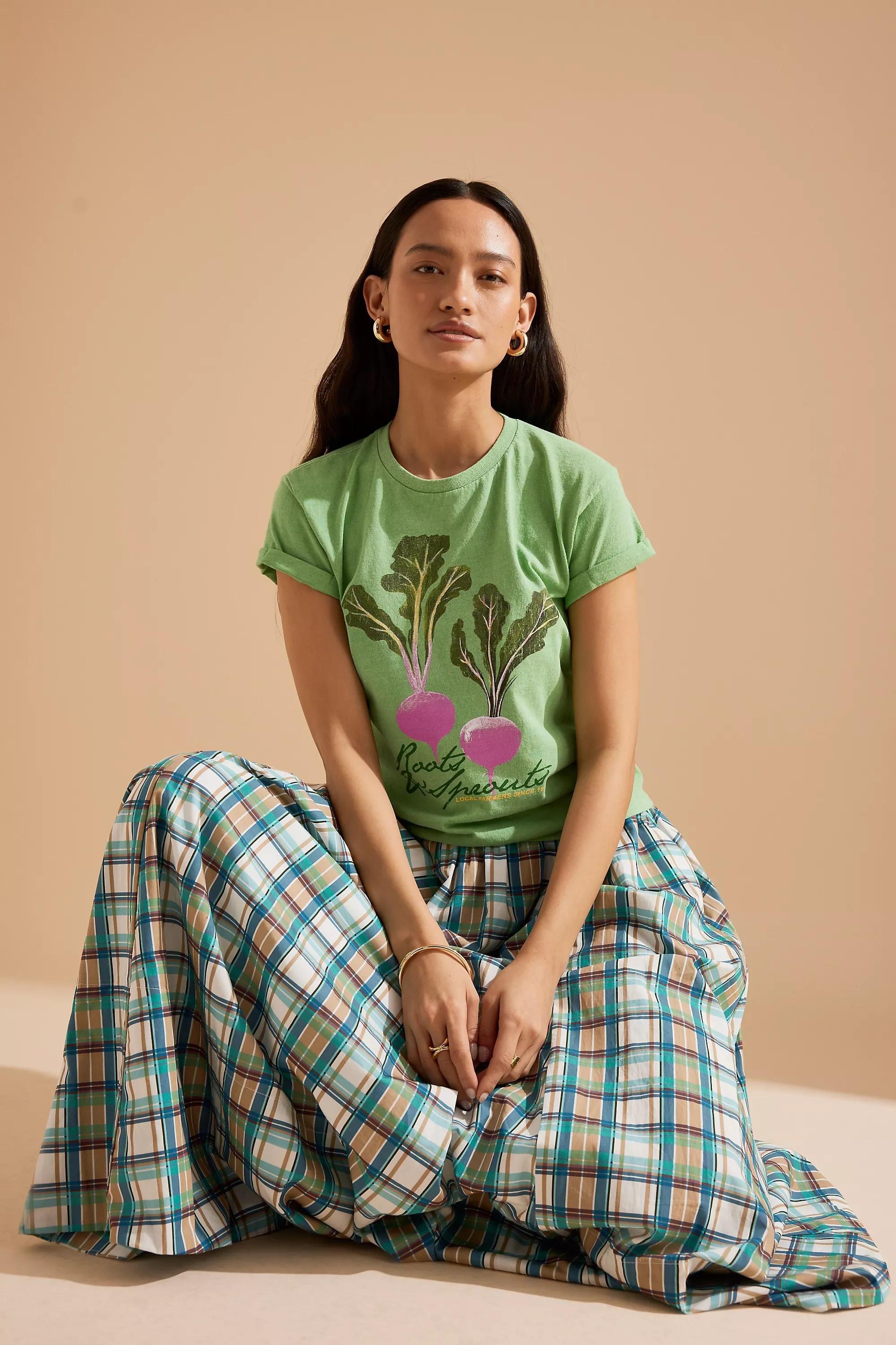 By Anthropologie Printed T- Shirt, Green, , large image number 3