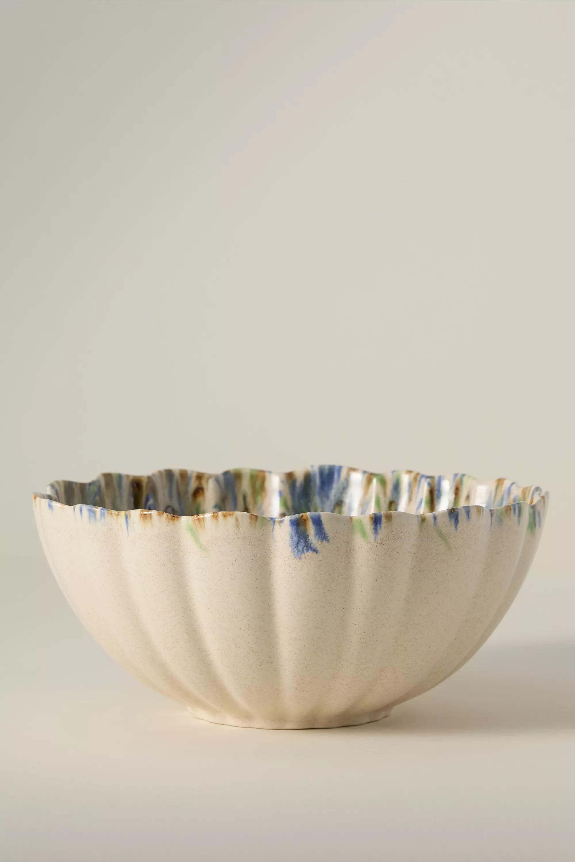 GREEN PATTERN Lagos Portuguese Stoneware Serve Bowl, A501_0038, large image number 0