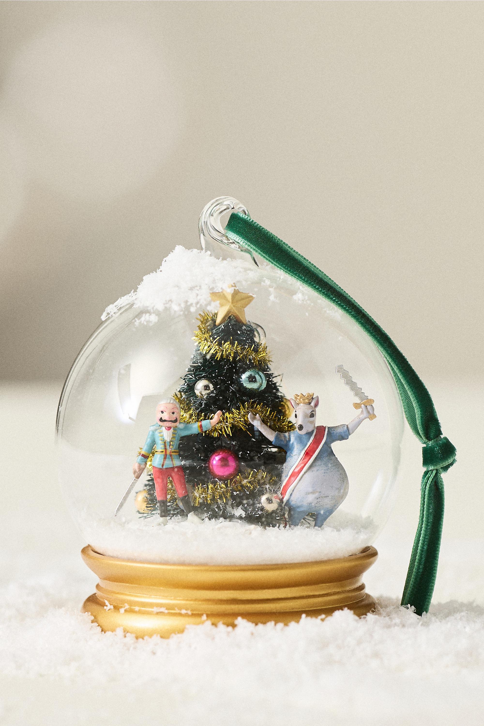 New York City Ballet Glass Snowglobe Ornament, Multicolour, Green, large image number 0