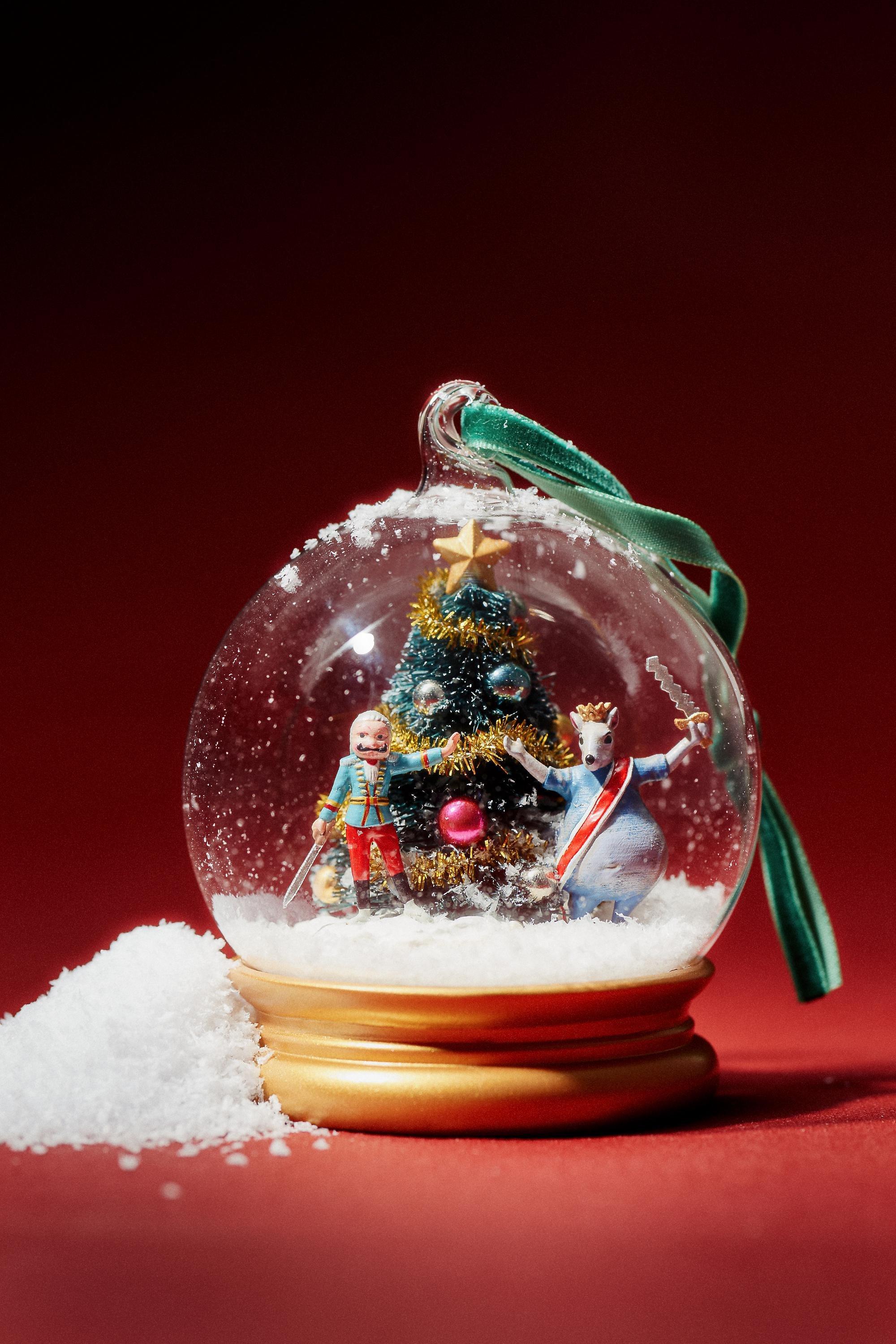 New York City Ballet Glass Snowglobe Ornament, Multicolour, Green, large image number 2