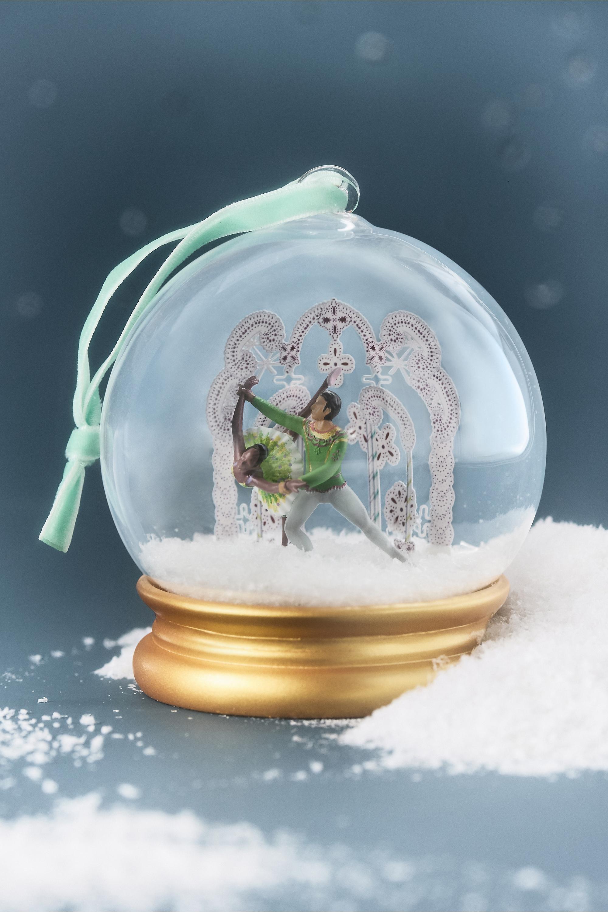 New York City Ballet Glass Snowglobe Ornament, Multicolour, Yellow, large image number 0