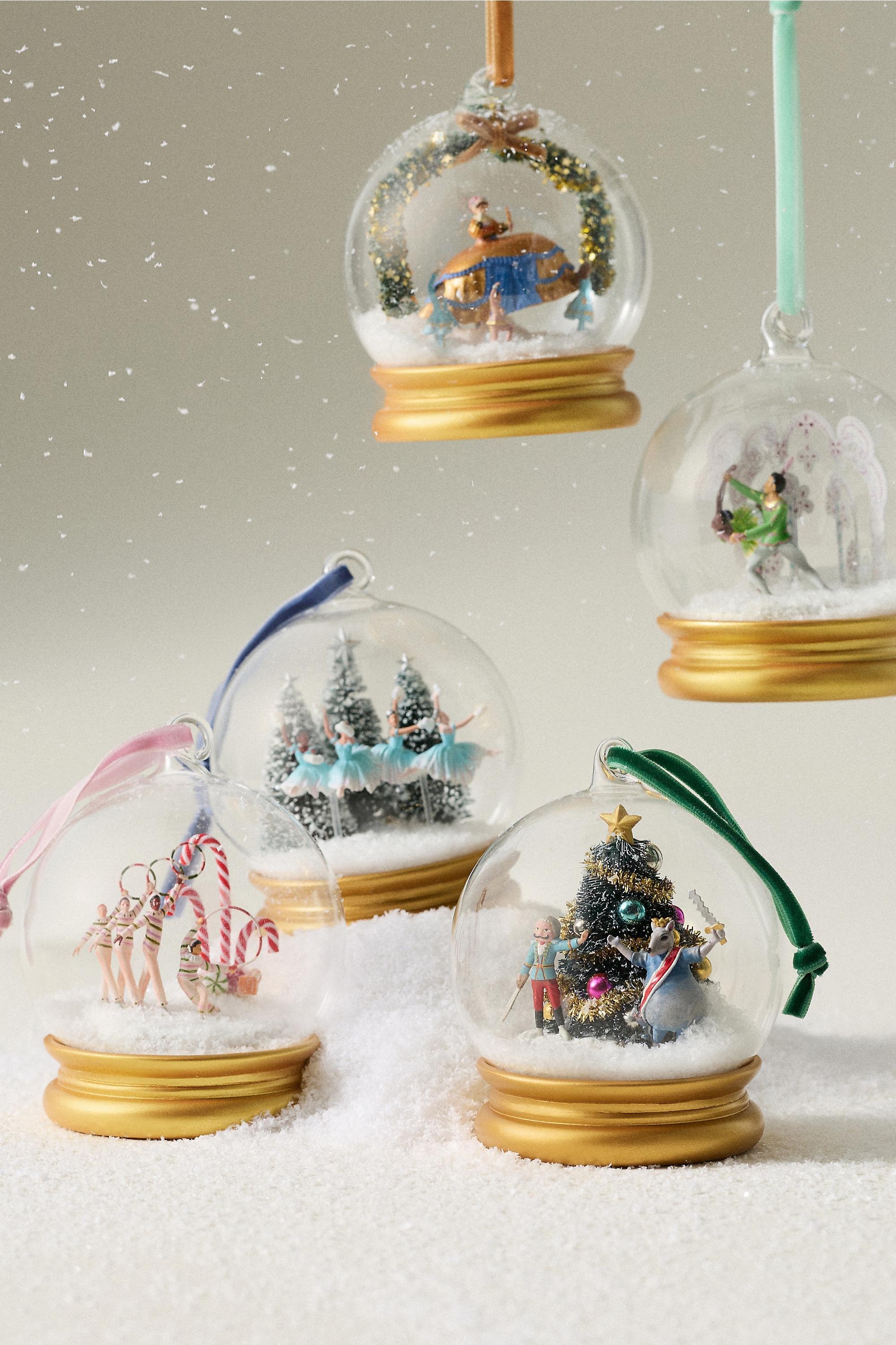 New York City Ballet Glass Snowglobe Ornament, Multicolour, Yellow, large image number 1