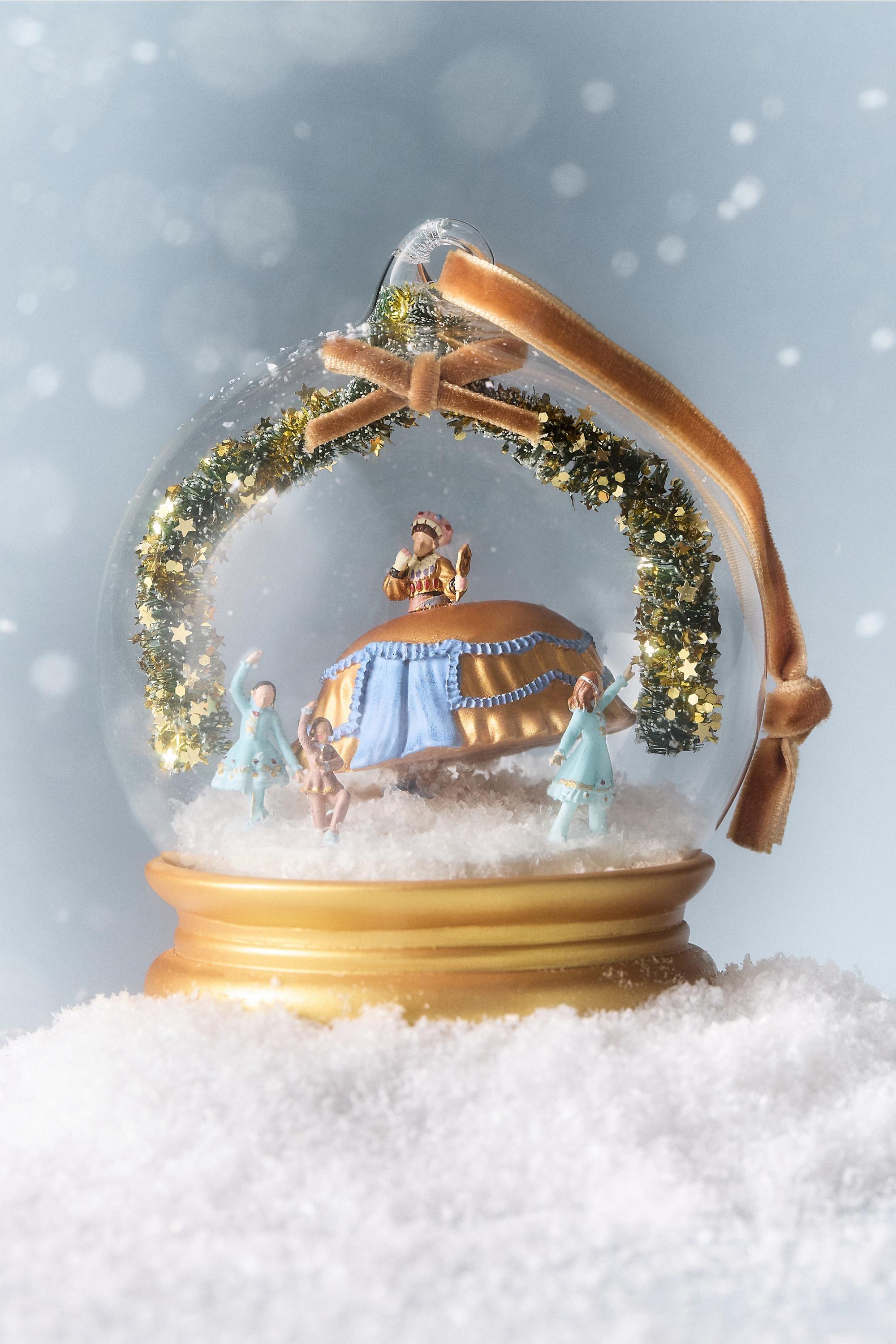 New York City Ballet Glass Snowglobe Ornament, Multicolour, Green, large image number 0
