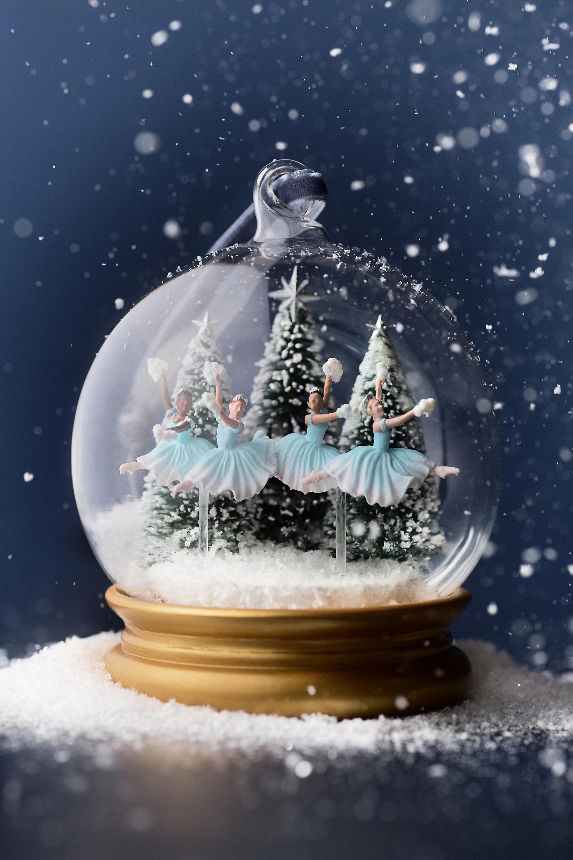 New York City Ballet Glass Snowglobe Ornament, Multicolour, Blue, large image number 2
