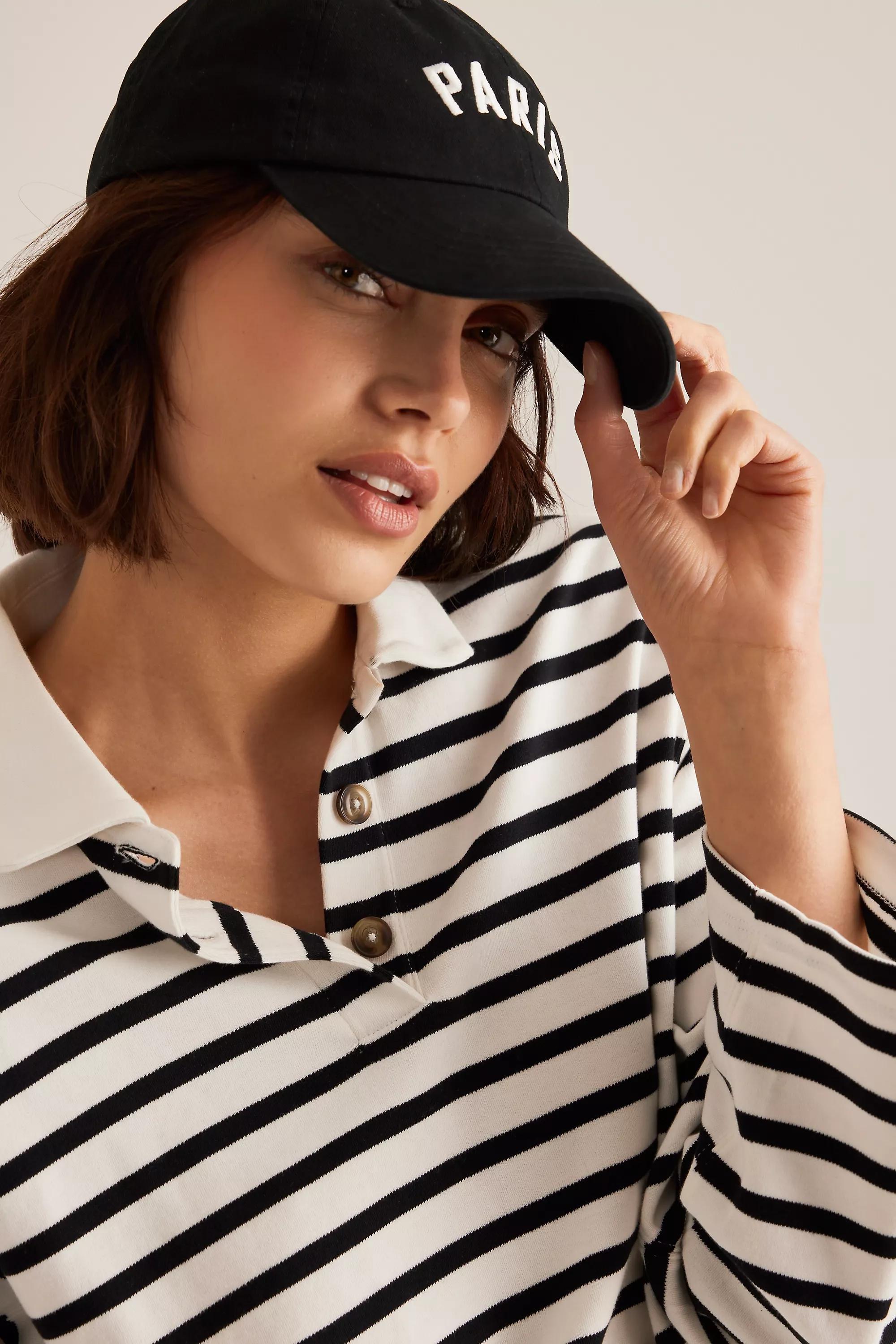 Paris Embroidered Baseball Cap, Black, A501_0001, large image number 1